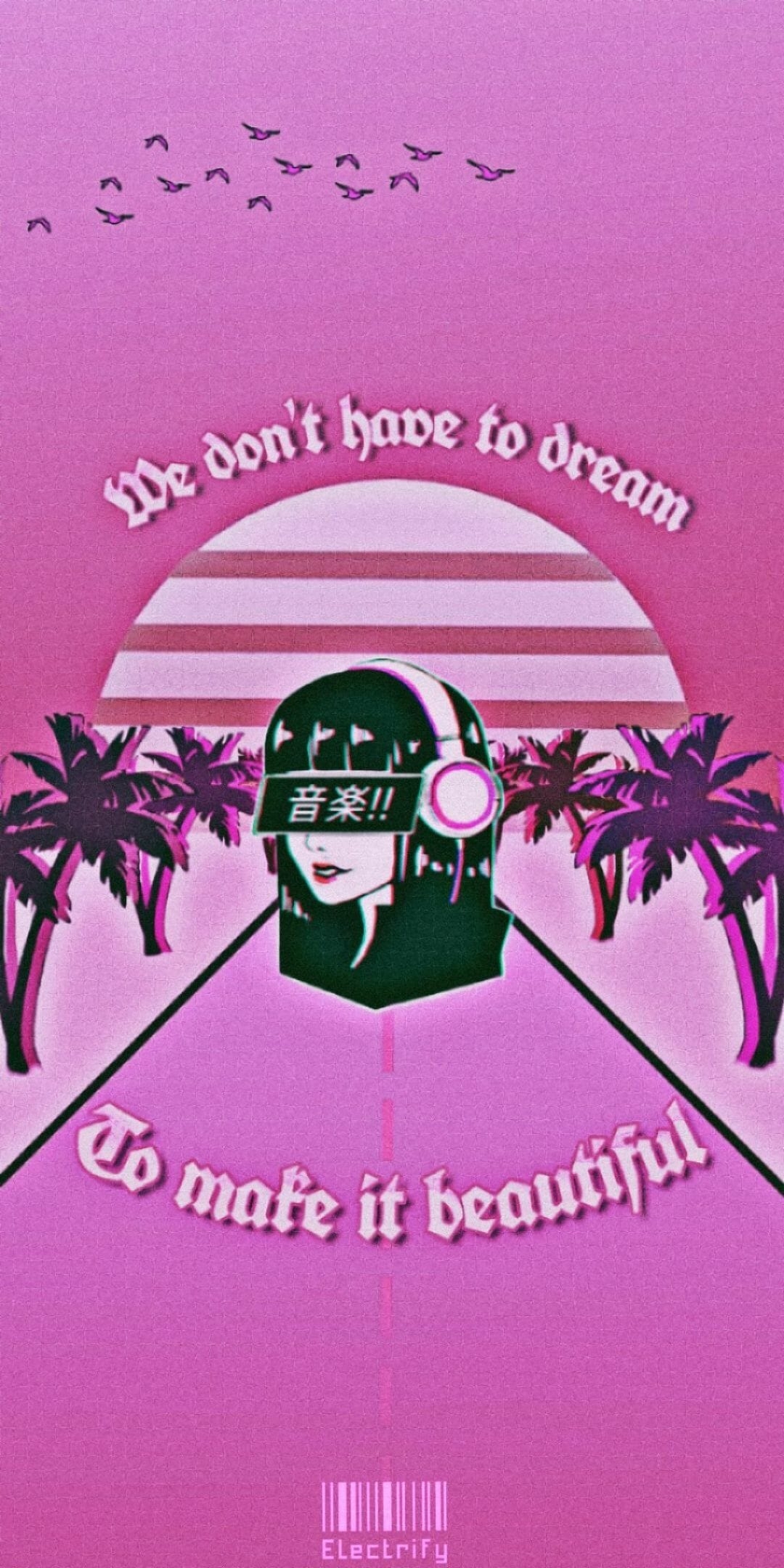 1080x2160 aesthetic vaporwave wallpaper pink / iPhone HD Wallpaper Background Download (png / jpg) (2022), Phone