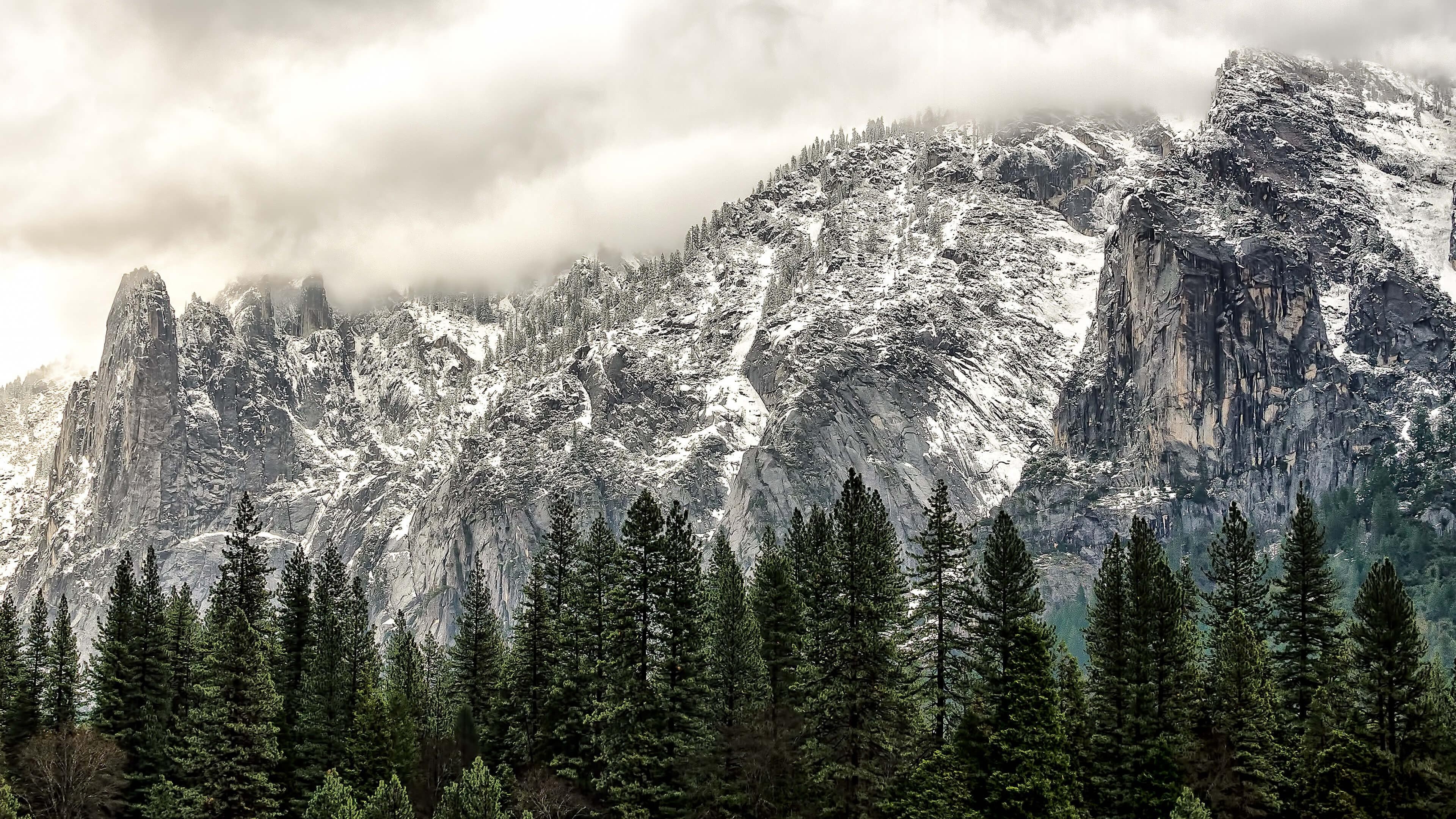 3840x2160 Winter Day at Yosemite National Park 4K wallpaper, Desktop