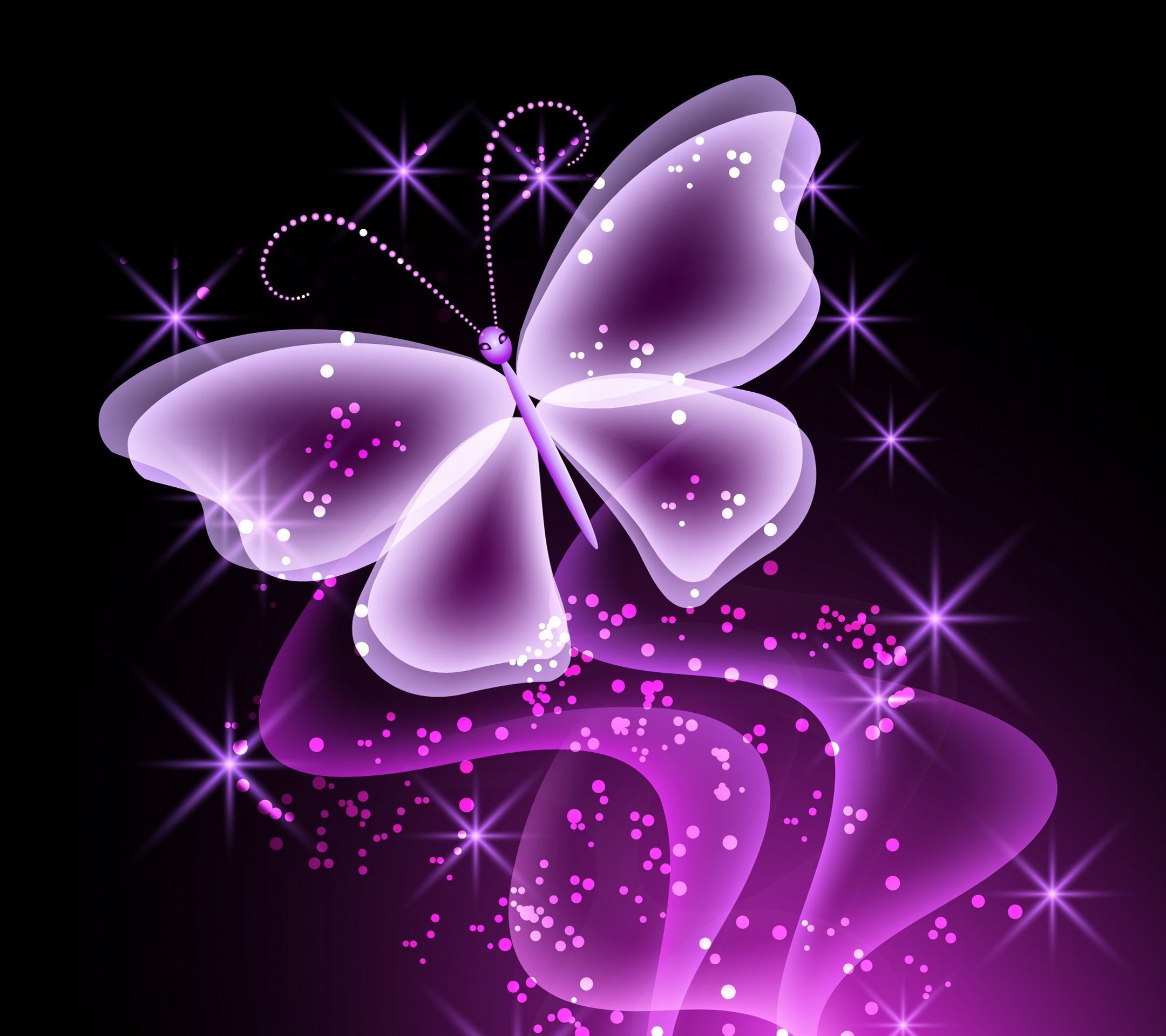 2160x1920 Floating Purple Butterfly Wallpaper Free Floating Purple, Desktop