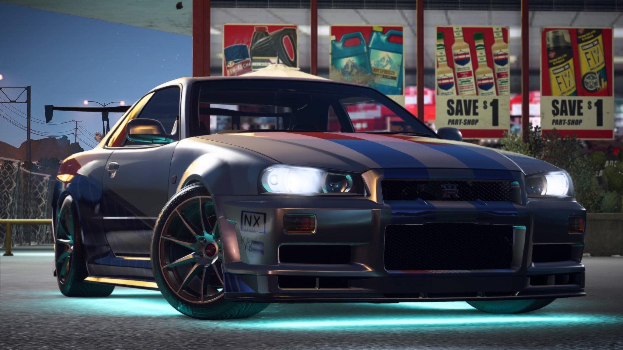 2050x1160 Brian O'Conner's Nissan Skyline R34 from 2Fast 2Furious, Desktop