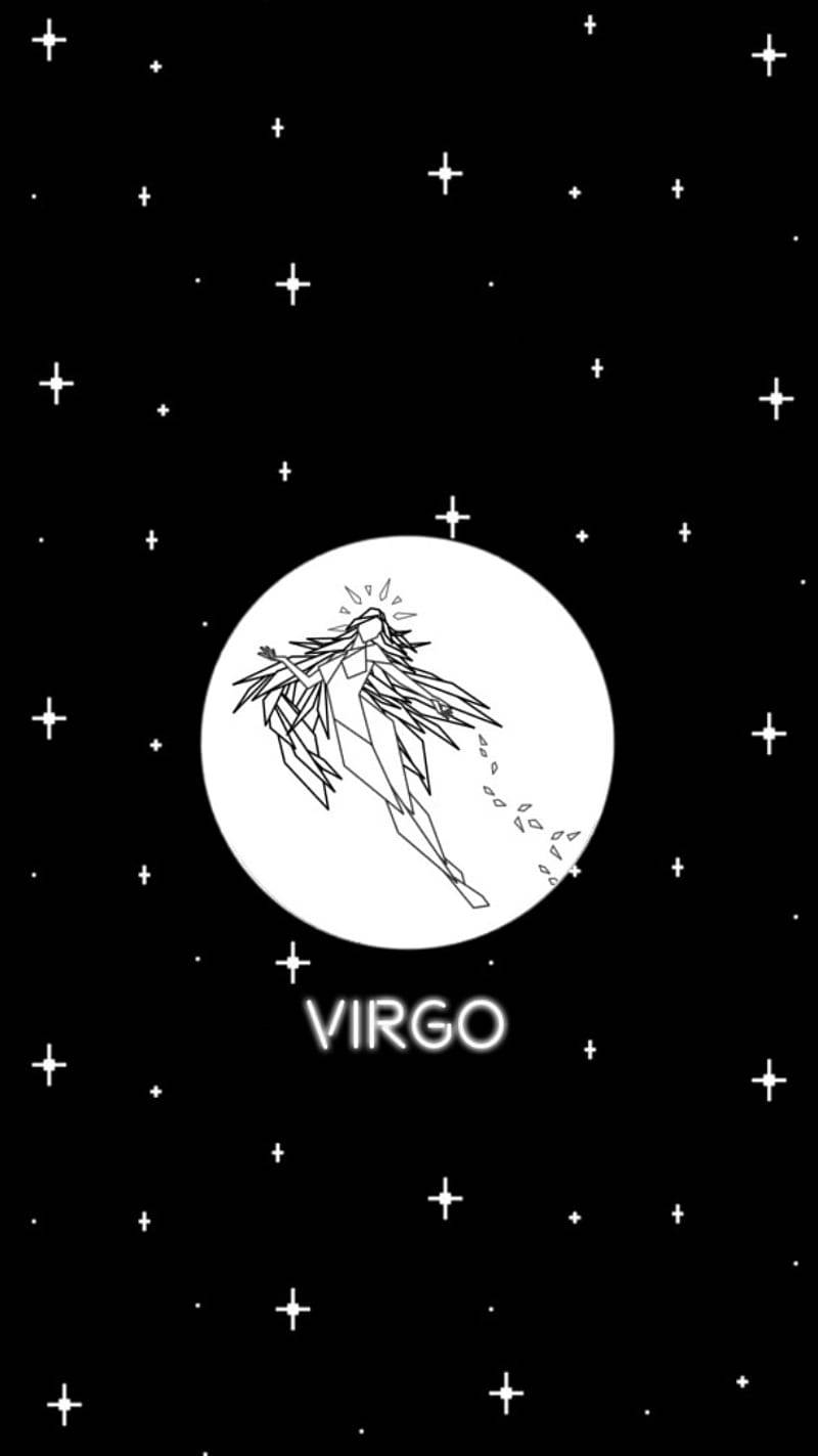 800x1430 Download Virgo Zodiac White Symbol Starry Wallpaper, Phone