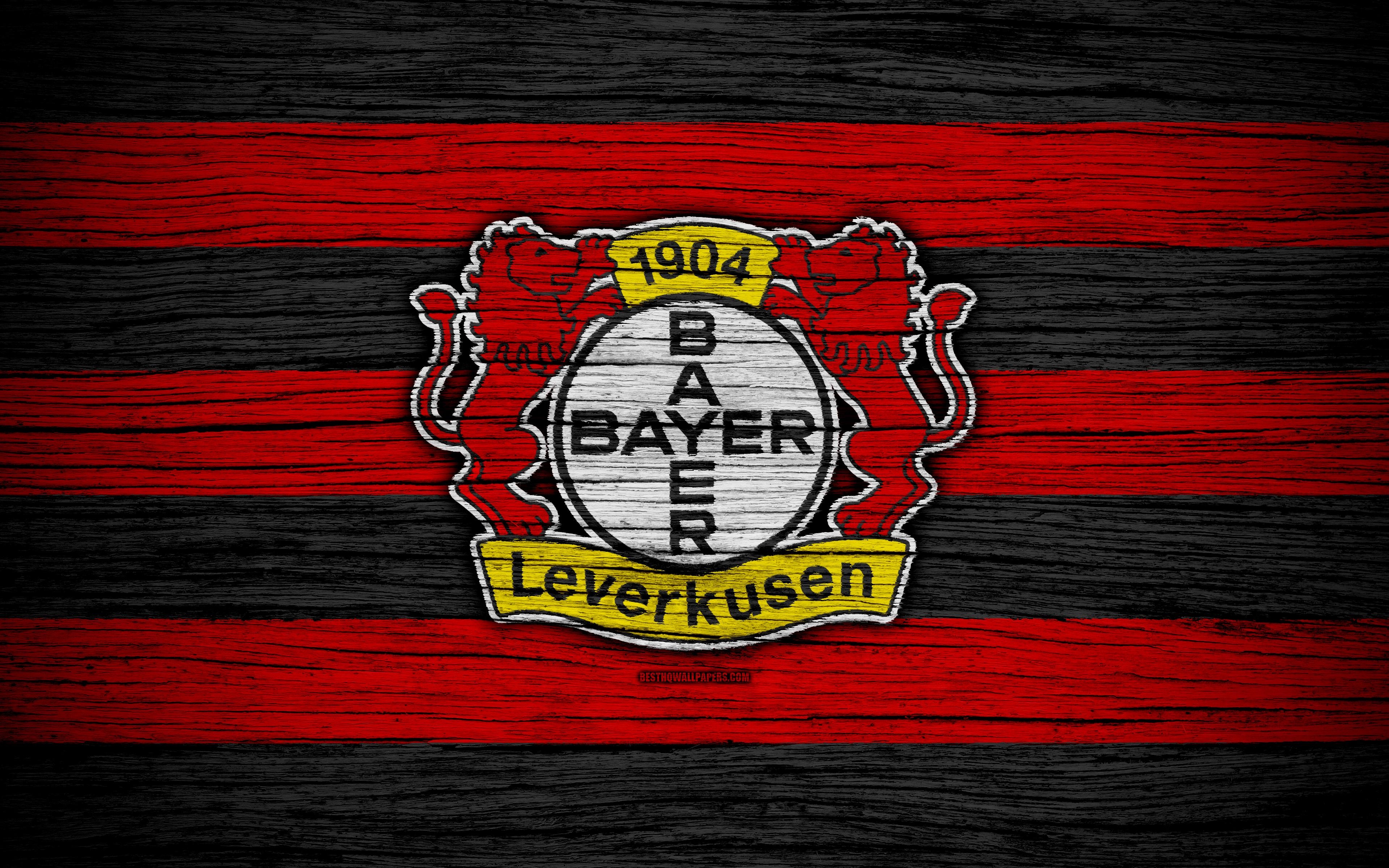 3840x2400 Download wallpaper Bayer Leverkusen, 4k, Bundesliga, logo, Germany, Desktop