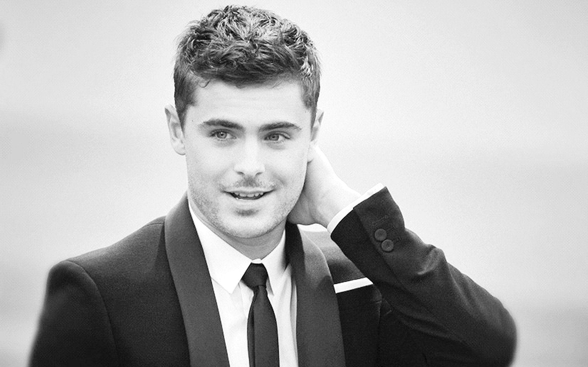 1920x1200 Zac Efron Wallpaper Black White. Free Download HD Wallpaper, Desktop