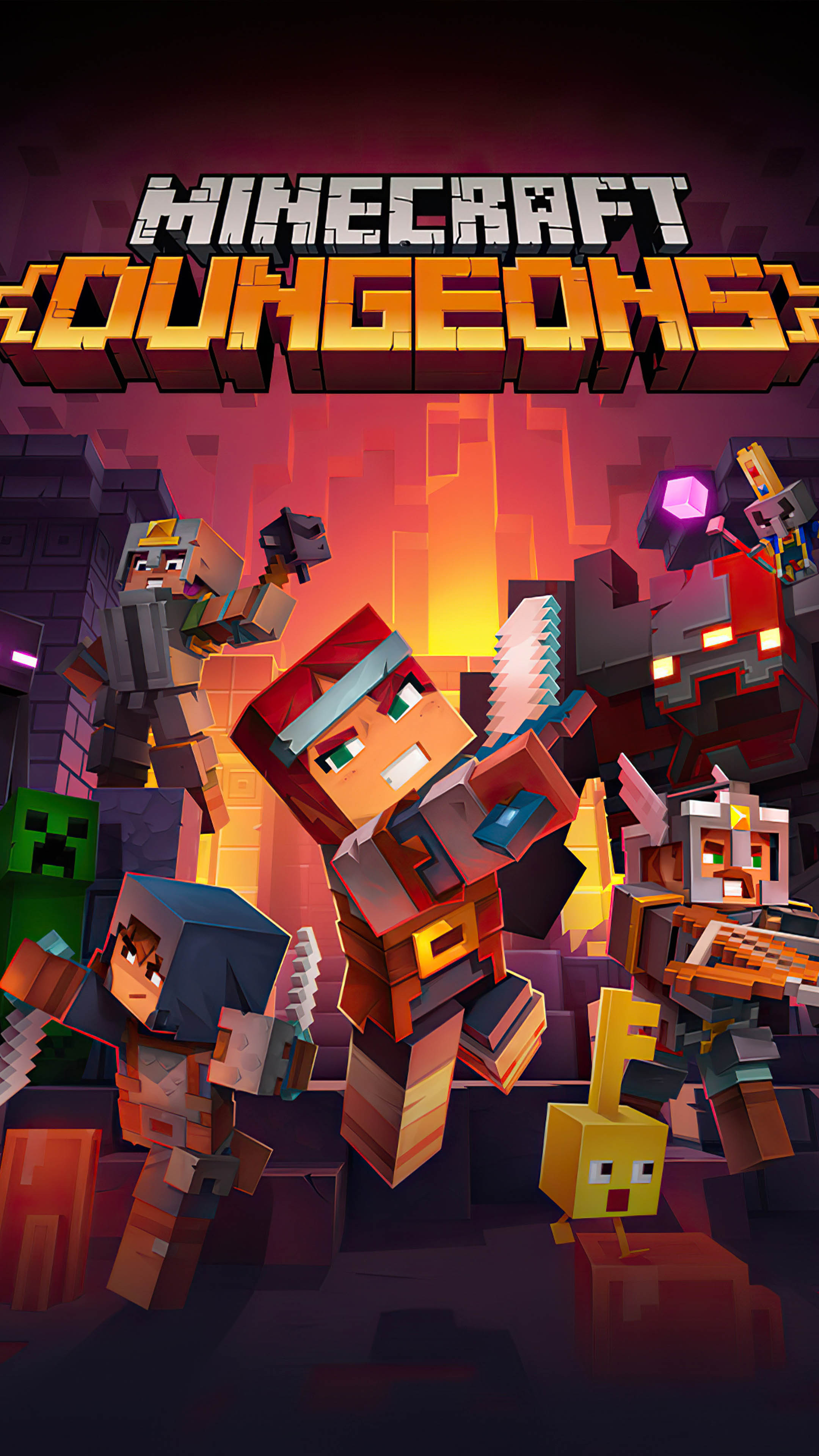 2160x3840 Minecraft Dungeons Game Poster 4K Ultra HD Mobile Wallpaper, Phone