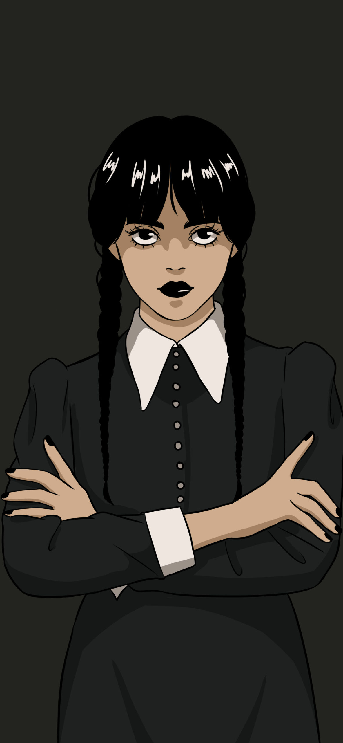 1190x2560 Wednesday Addams Black Wallpaper Wallpaper 4k, Phone