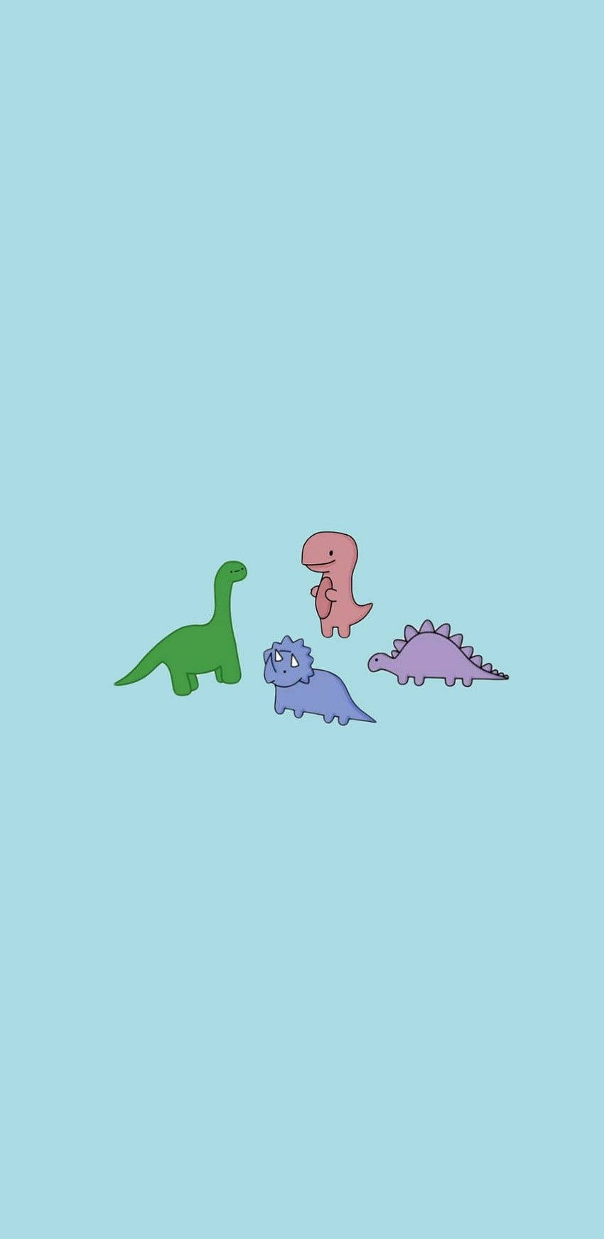 850x1750 Download Four Small Colorful Dino Kawaii iPhone Wallpaper, Phone