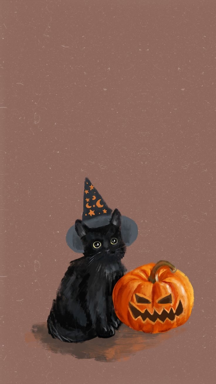 740x1310 Halloween Cat Phone Screensaver :), Phone