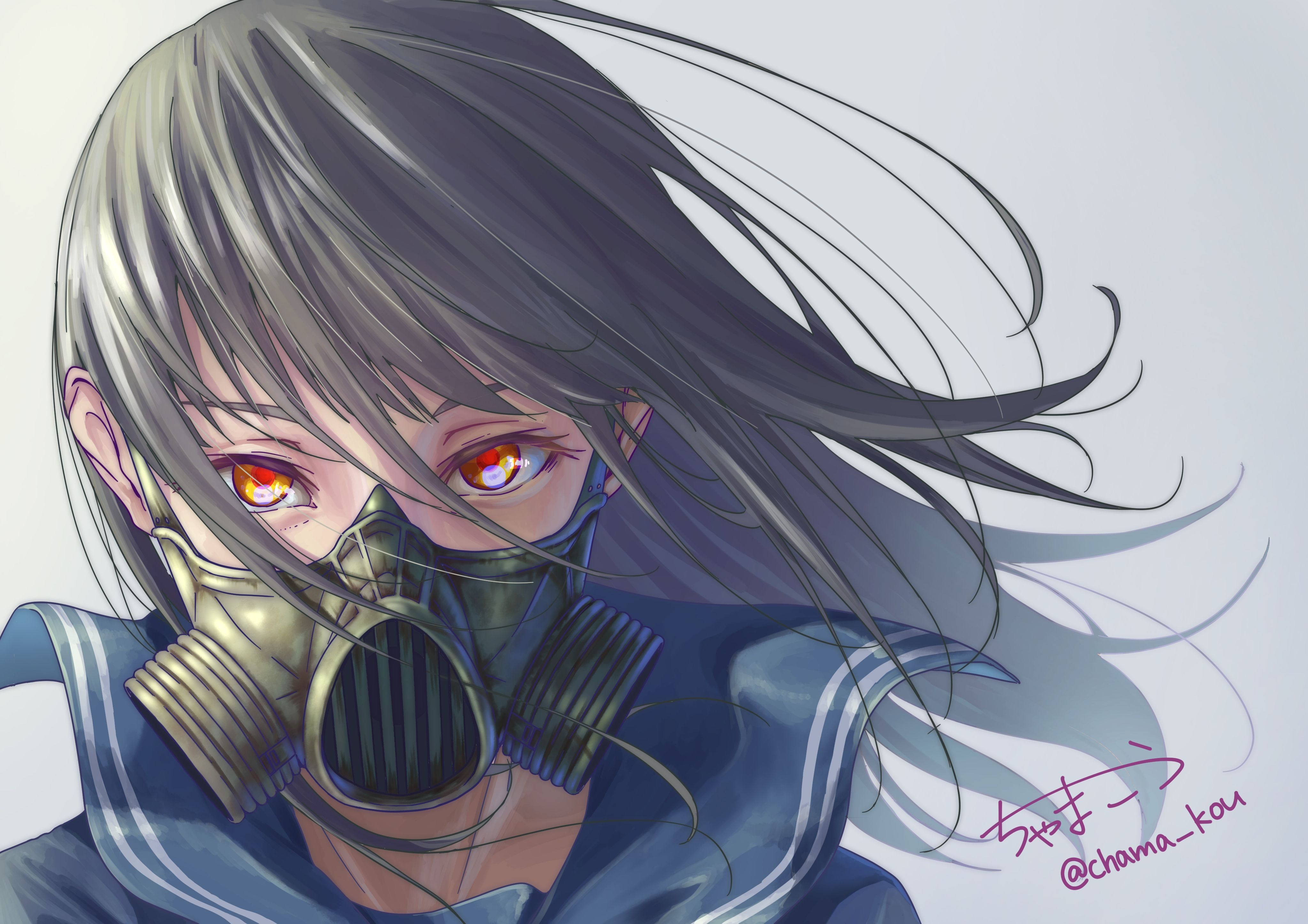 4100x2900 Anime Mask Girl Wallpaper Free Anime Mask Girl Background, Desktop