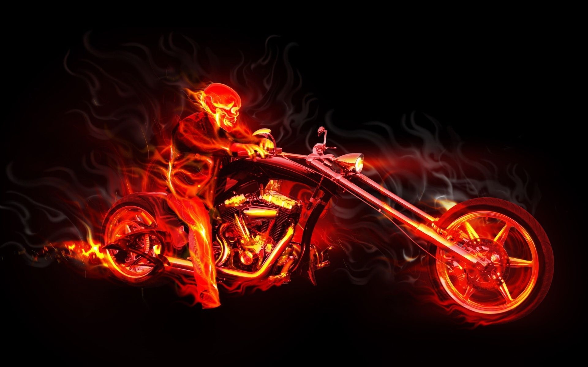 1920x1200 Wallpaper Black, Fire, Hell Rider On.wallpaper House.com, Desktop