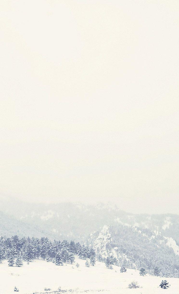 750x1220 Minimal winter white snow mountains view iphone background, Phone