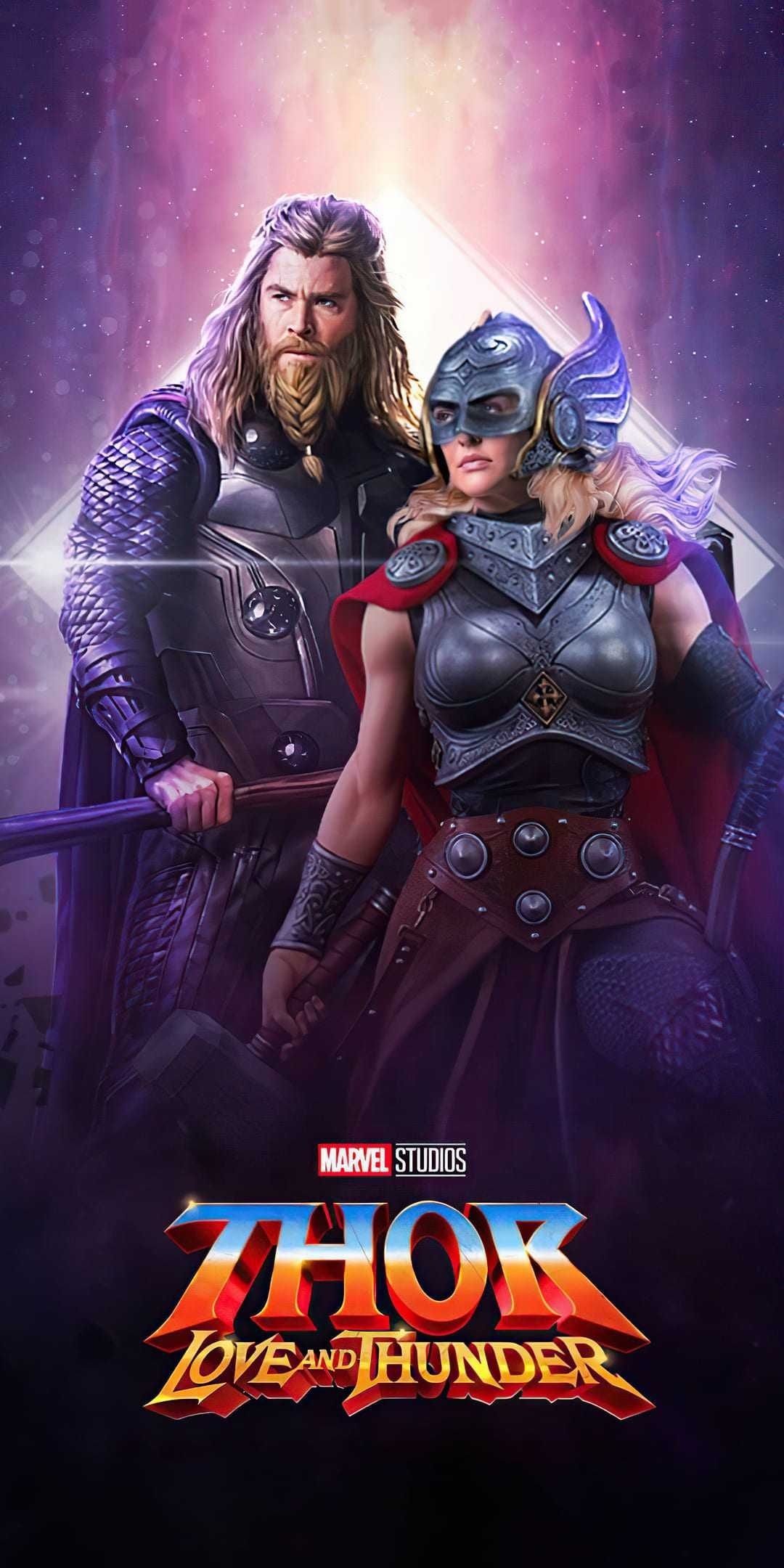 1080x2160 Thor Love And Thunder Wallpaper Discover more Love and Thunder, Marvel, Superhero, Thor, Thor Love And Thunder wallpaper. ht. Thor, Superhero film, Marvel studios, Phone