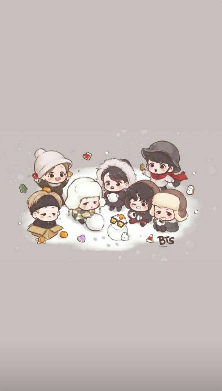 720x1270 Wallpaper BTS chibi. Wallpaper doodle, Phone