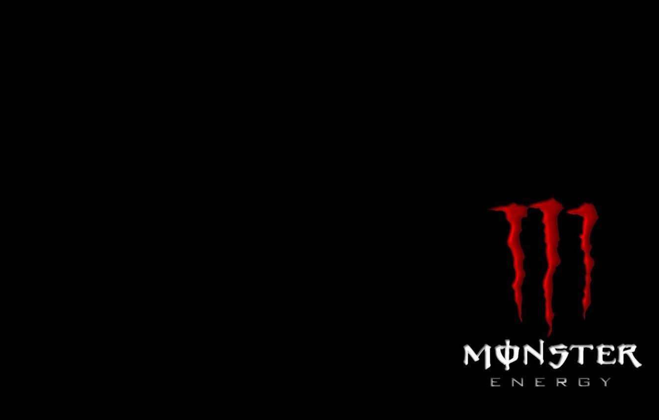 1340x850 Wallpaper red, monster energy, black background image for desktop, section минимализм, Desktop