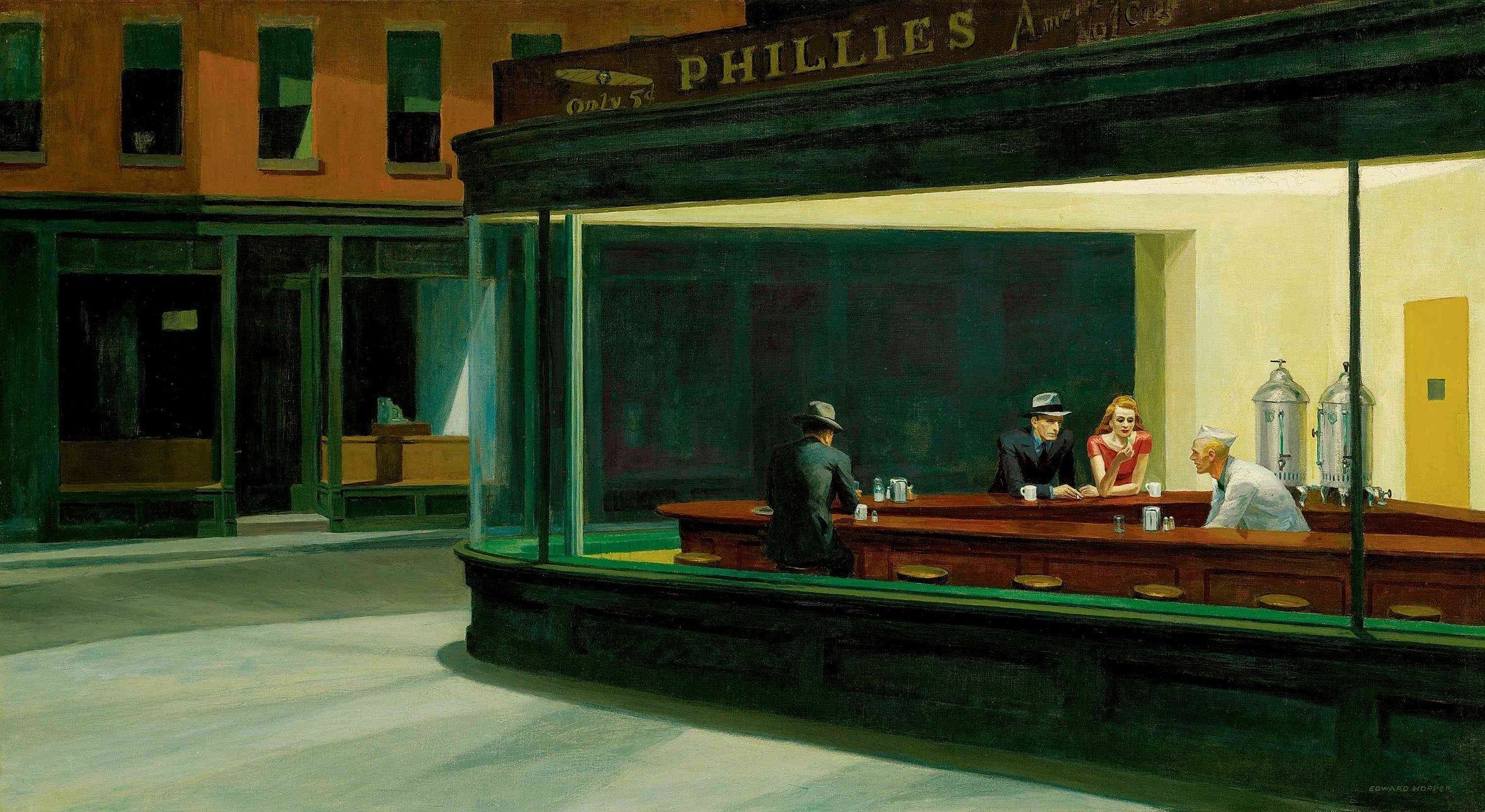 2370x1300 Nighthawks By Edward Hopper (1942) This Has Been My Go To Wallpaper For Years, Desktop