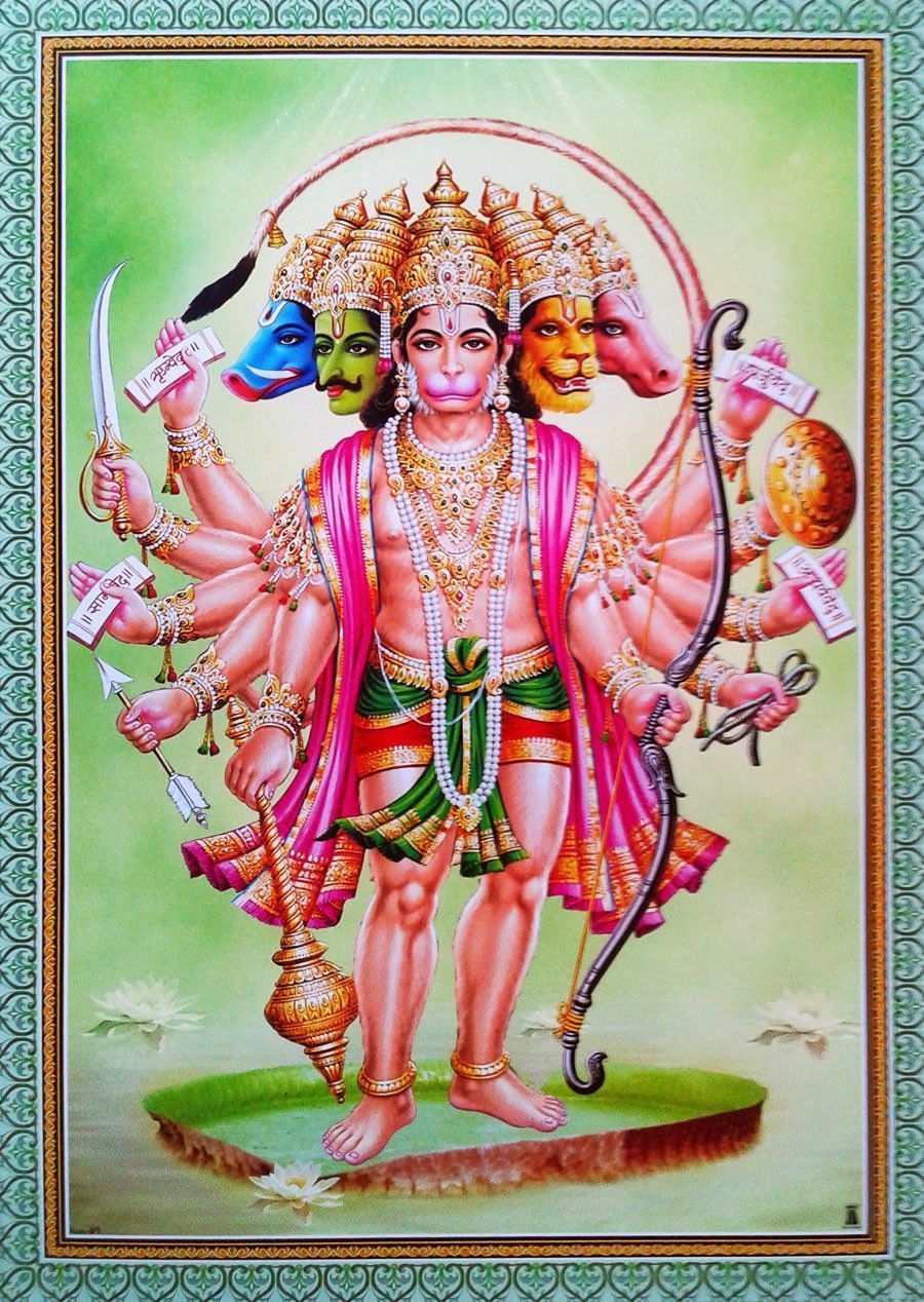 900x1270 Lord Panchmukhi Hanuman (via ebay: Indian_ash). Hanuman, Lord, Phone