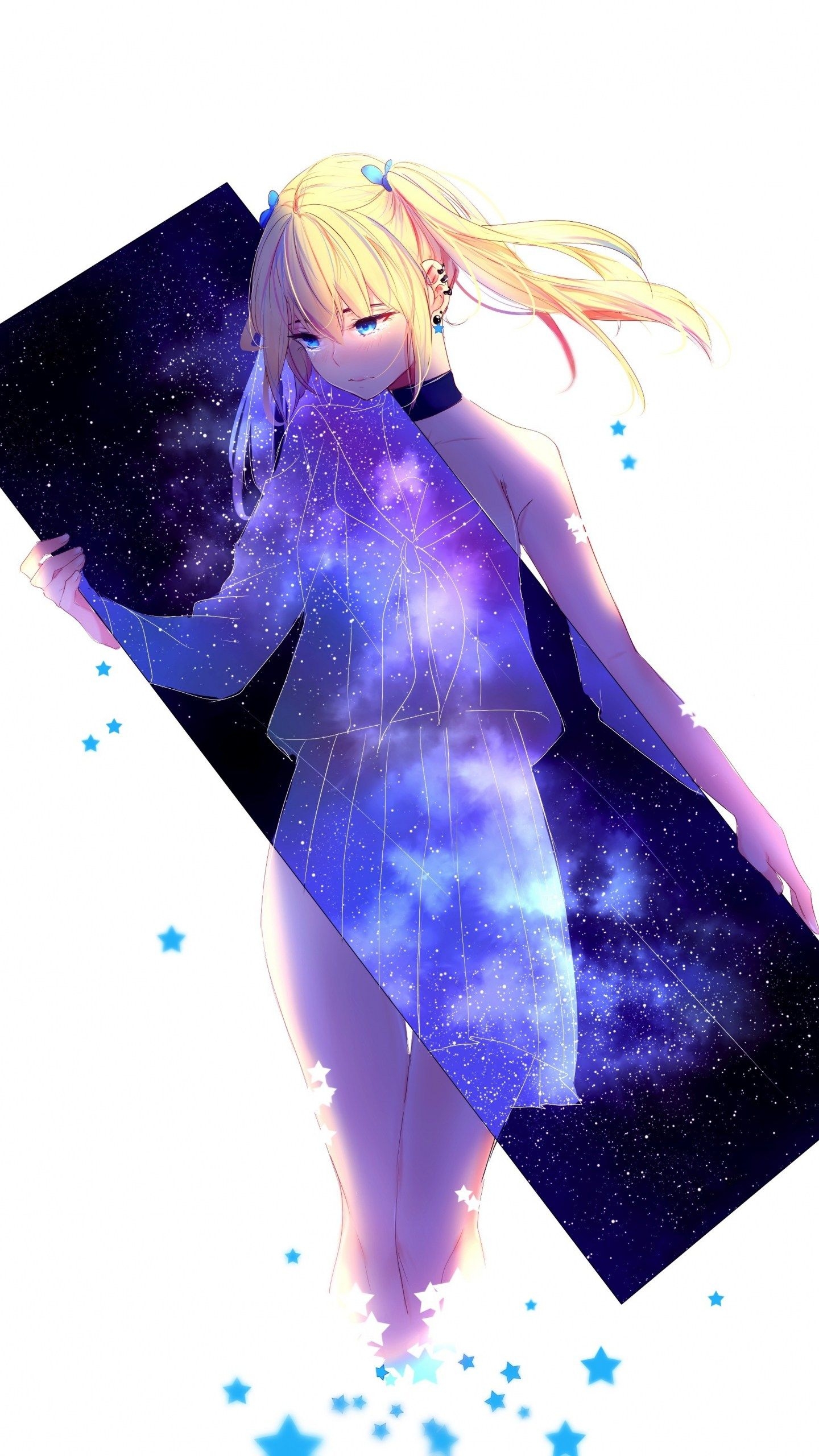 1440x2560 Anime Galaxy Girl, Phone