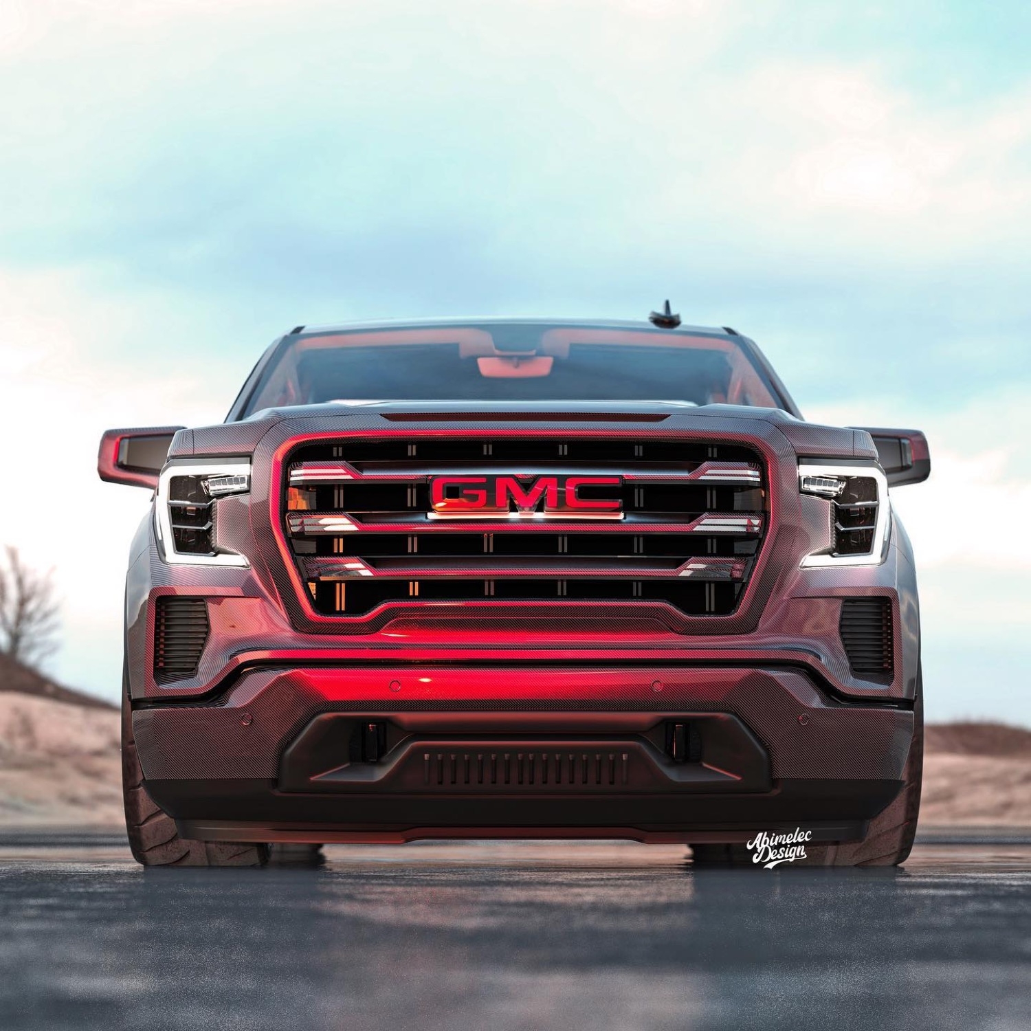 1500x1500 Artist Imagines GMC Sierra Pickup With Carbon Fiber Body, Phone