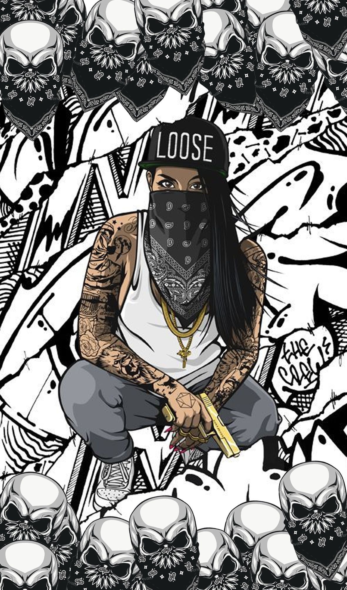 1190x2010 girls tumblr graffity. Girls cartoon art, Gangster drawings, Black girl art, Phone