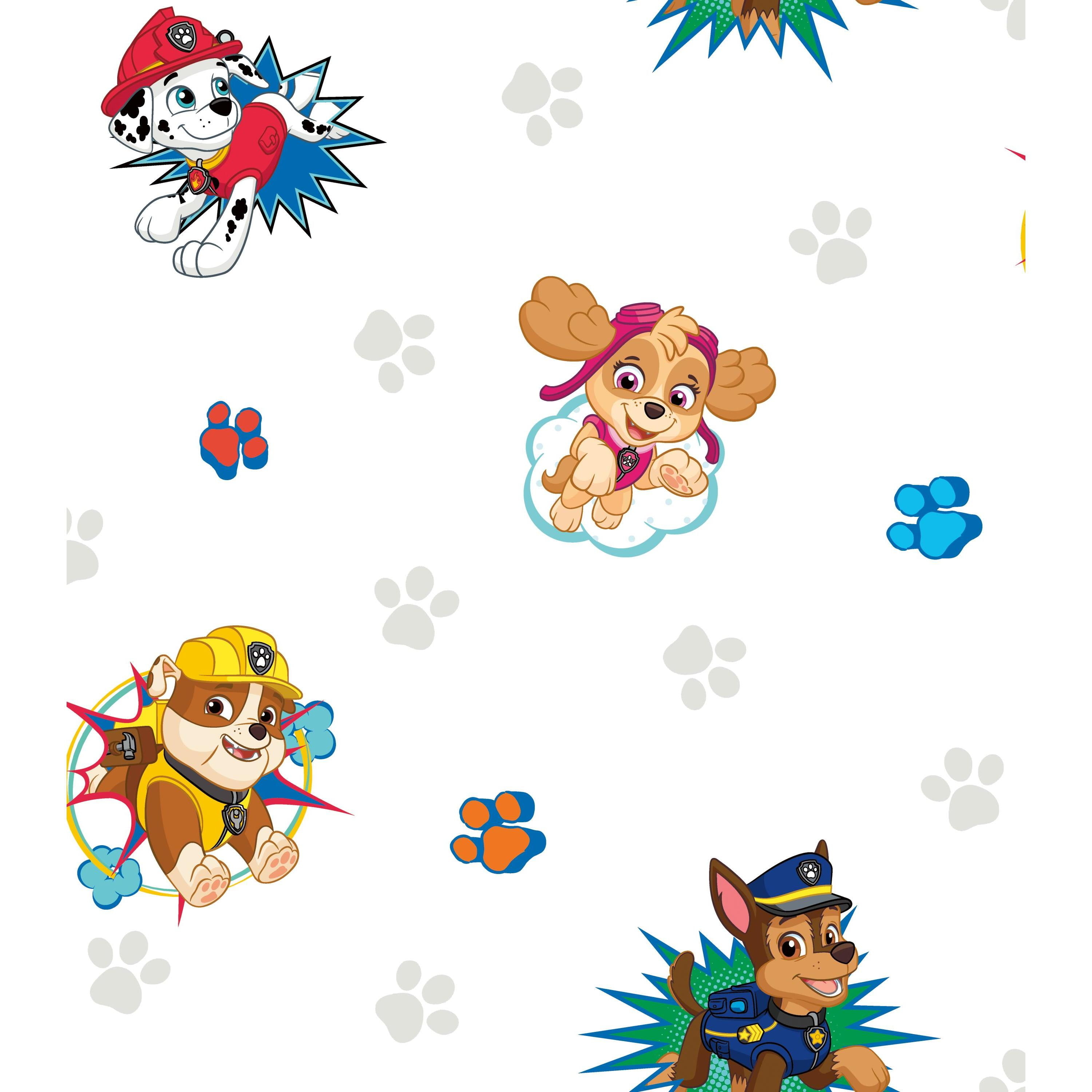 3000x3000 RoomMates Paw Patrol Pups Peel and Stick Wallpaper, 18 inches wide x 18.86 feet, Phone