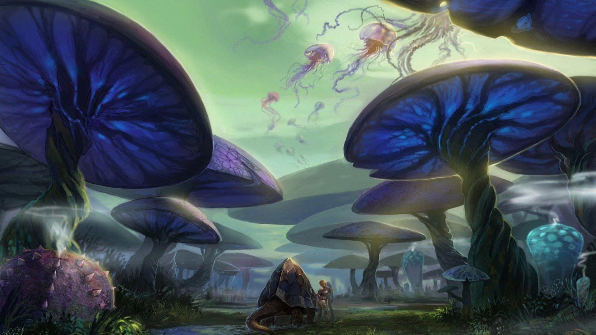 1920x1080 fantasy Art, Magic Mushrooms Wallpaper HD / Desktop and Mobile, Desktop