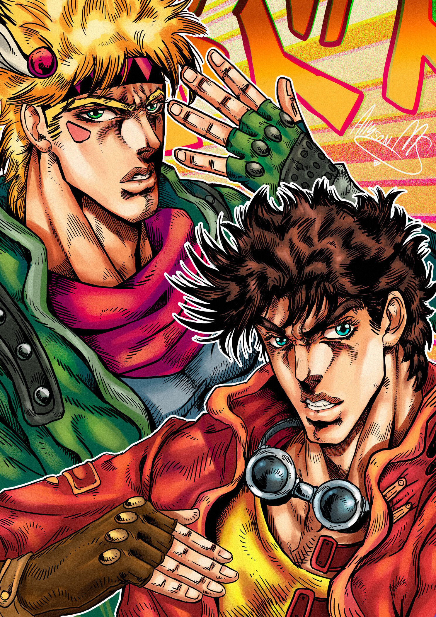 1490x2110 Joseph Joestar & Caesar Zeppeli, Al Santos, Phone