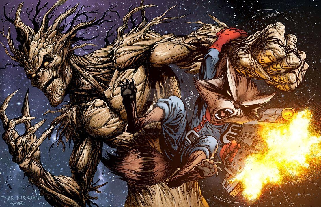 1120x720 Rocket and Groot Wallpaper, Desktop