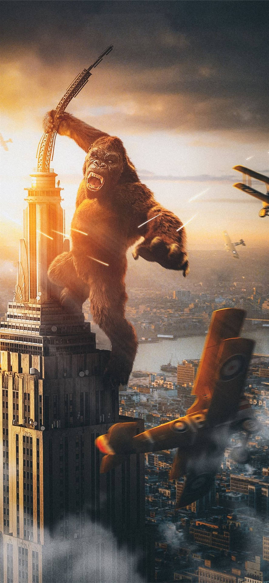 890x1920 Download Empire State Building In Godzilla Vs Kong Wallpaper, Phone