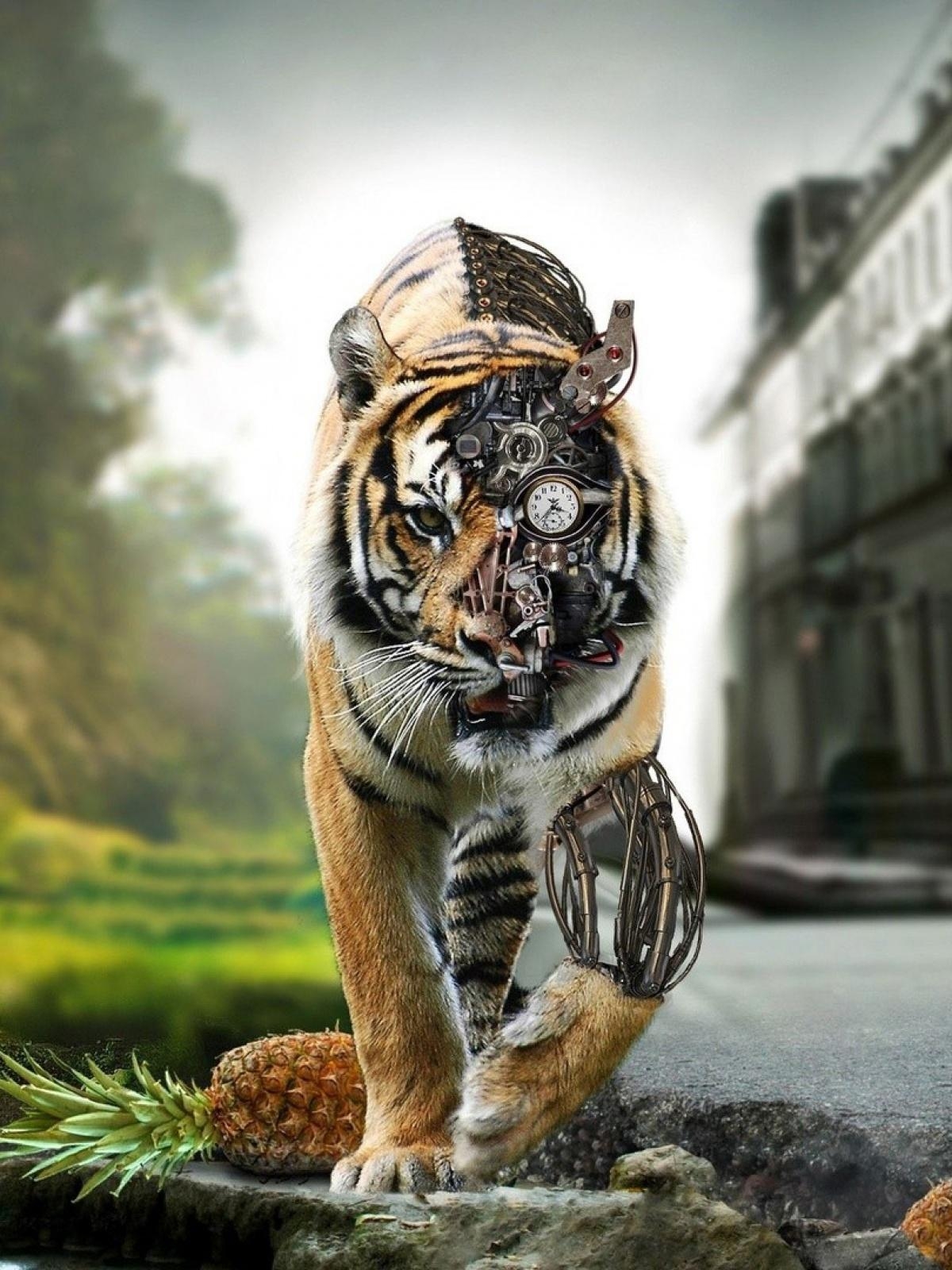 1200x1600 Tigers Digital Art Mobile Wallpaper, Phone