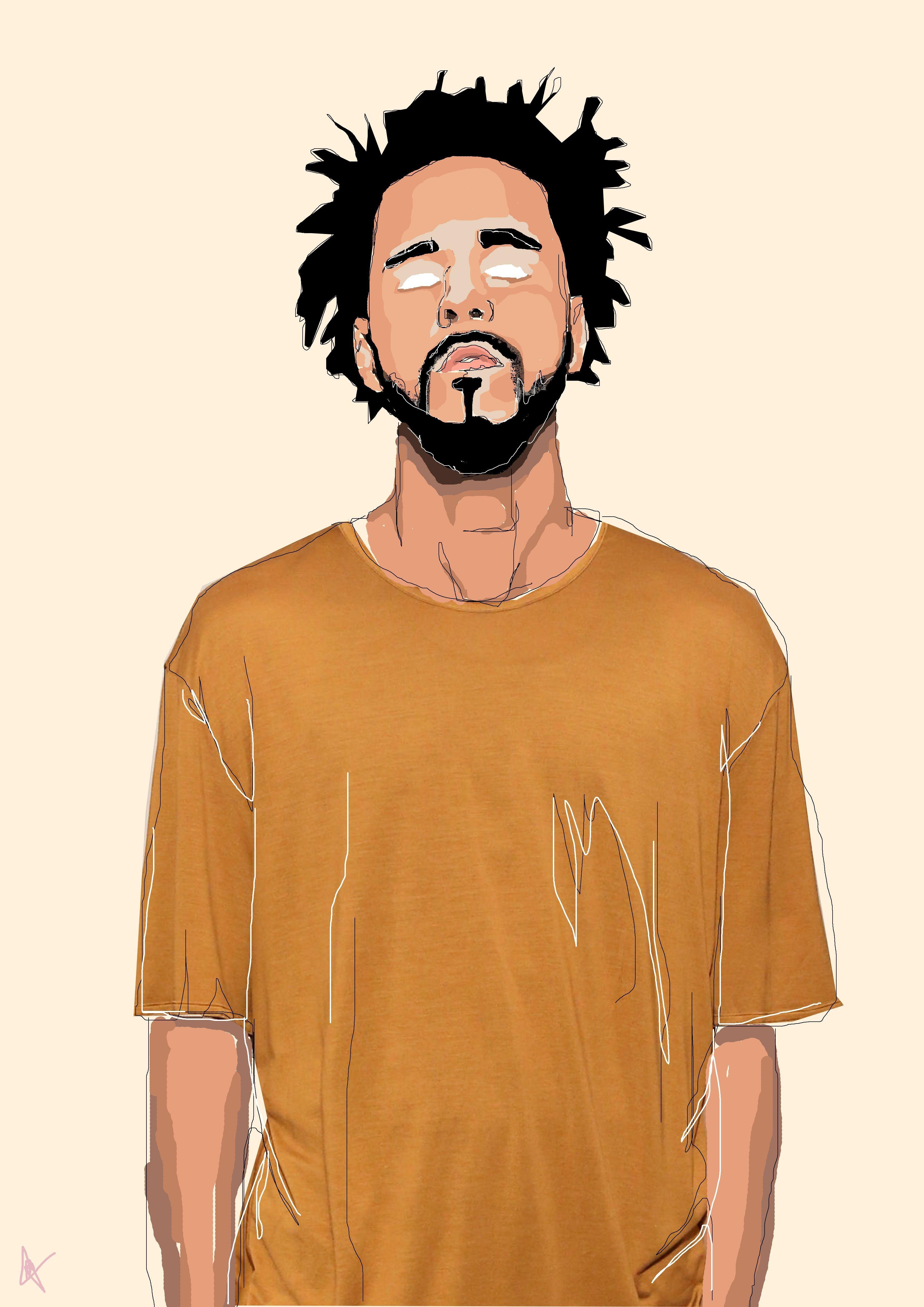 3510x4970 J. Cole Cartoon Wallpaper Free J. Cole Cartoon Background, Phone