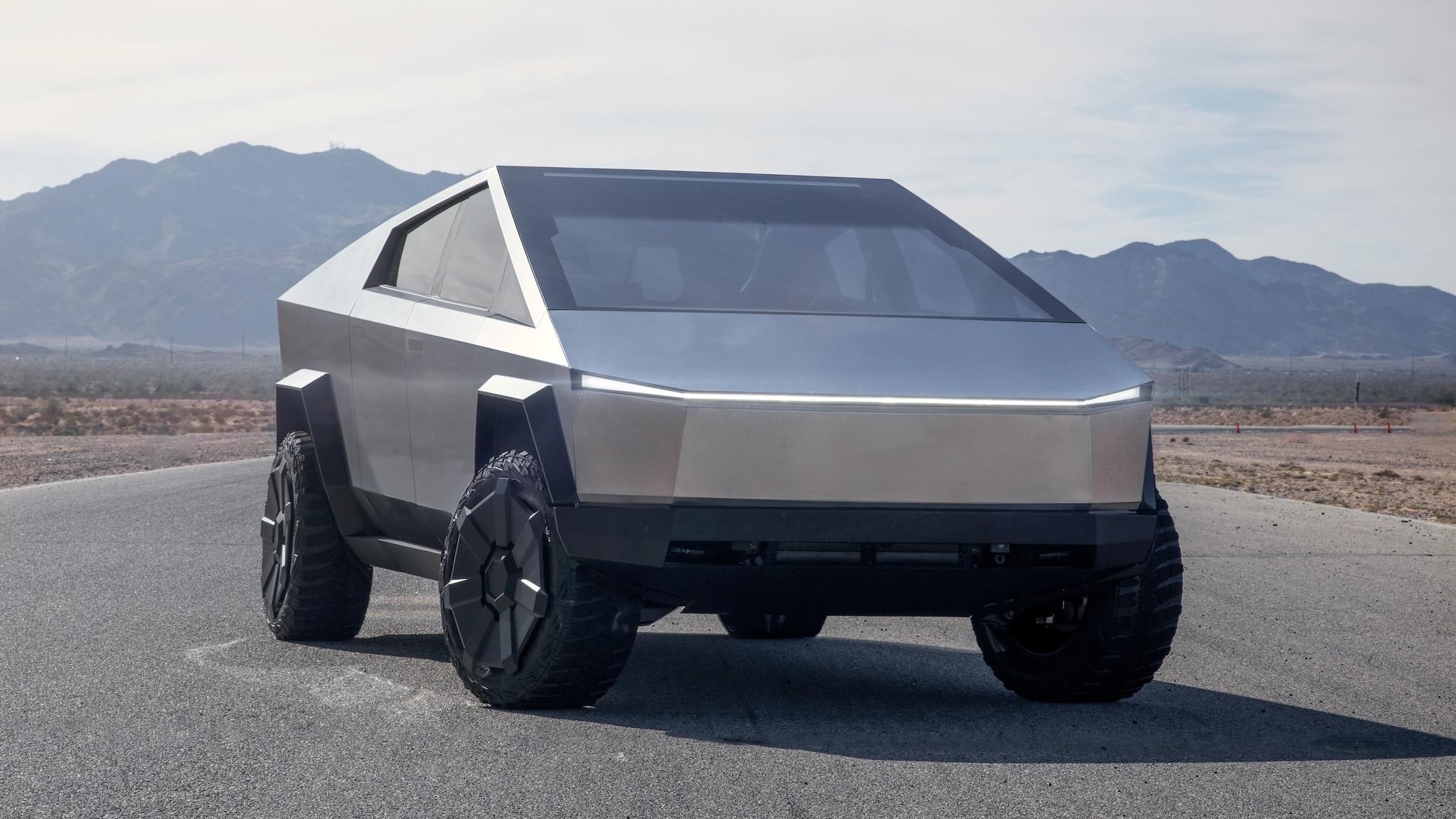 2050x1160 Tesla Cybertruck Electric Pickup Truck Static Front 3 4 View, Desktop