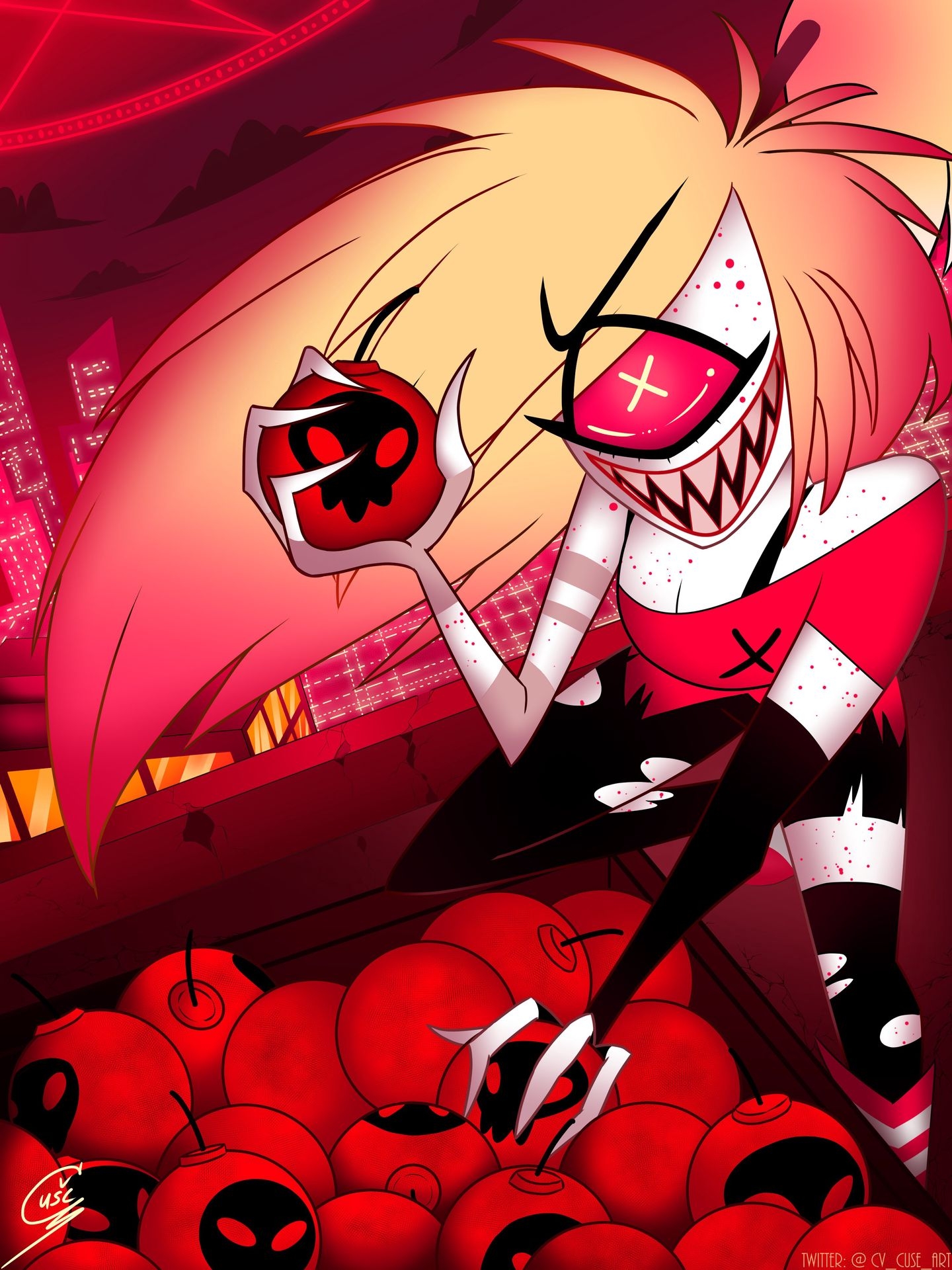 1440x1920 Hazbin Hotel) The Radio Demon And The Doe Eyed Killer 66: Hello Daddy, Hello Mom, I'm Your Ch Ch Ch Ch Ch, CHERRI BOMB!, Phone