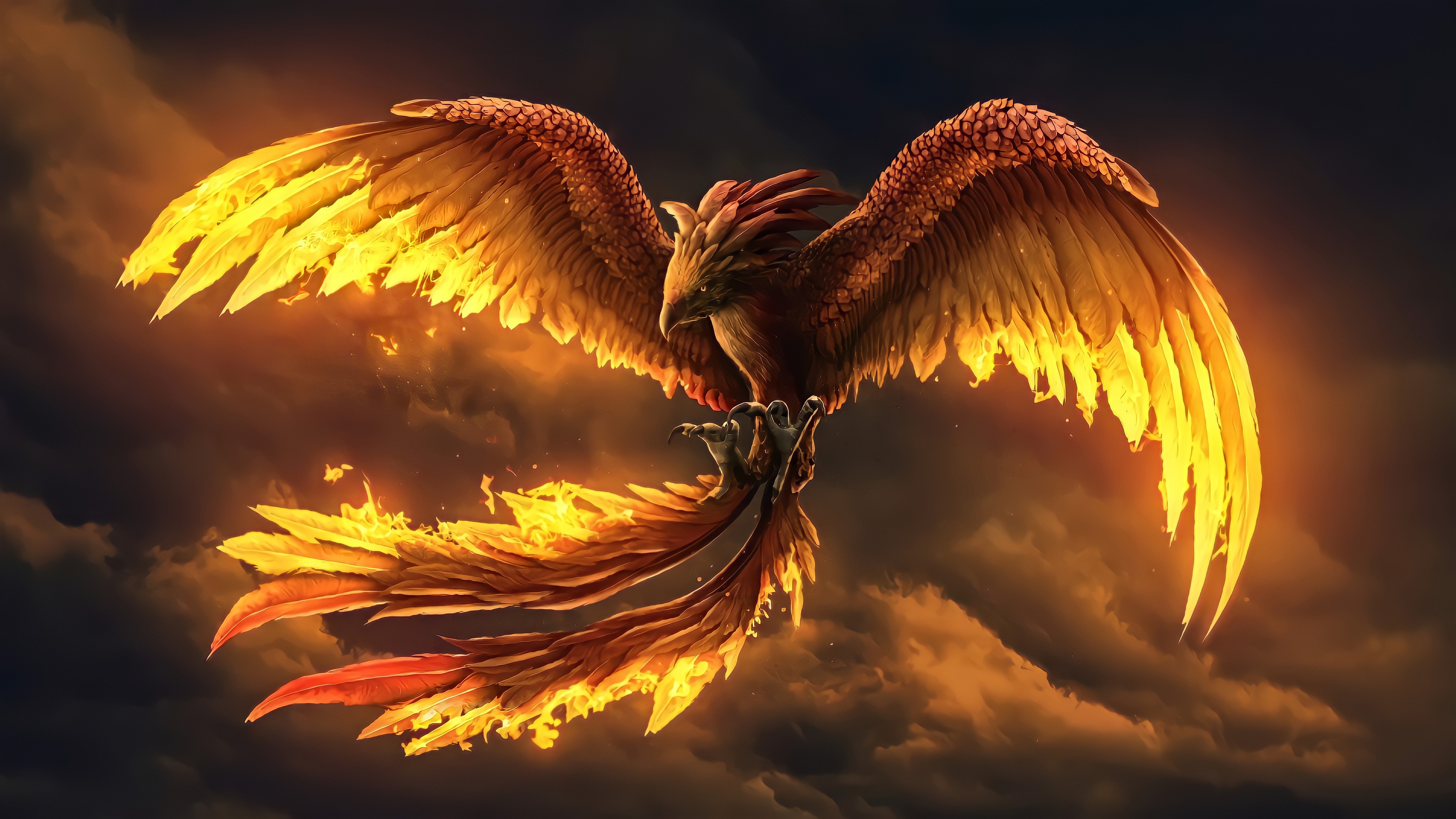 4100x2310 4K, fire, phoenix, bird of prey, Fly Gallery HD Wallpaper, Desktop