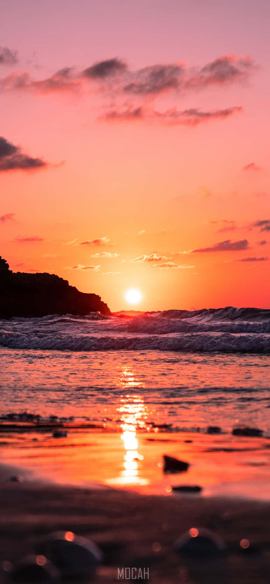 890x1920 Download A Sun Kissed Sunrise On A Beach, Perfect For A Scenic IPhone Wallpaper Wallpaper, Phone