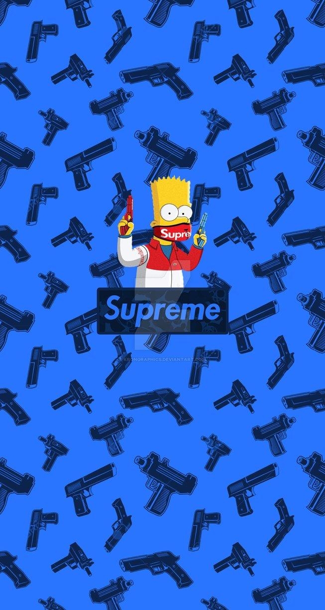 660x1230 Free download Supreme x Simpsons iPhone Wallpaper, Phone