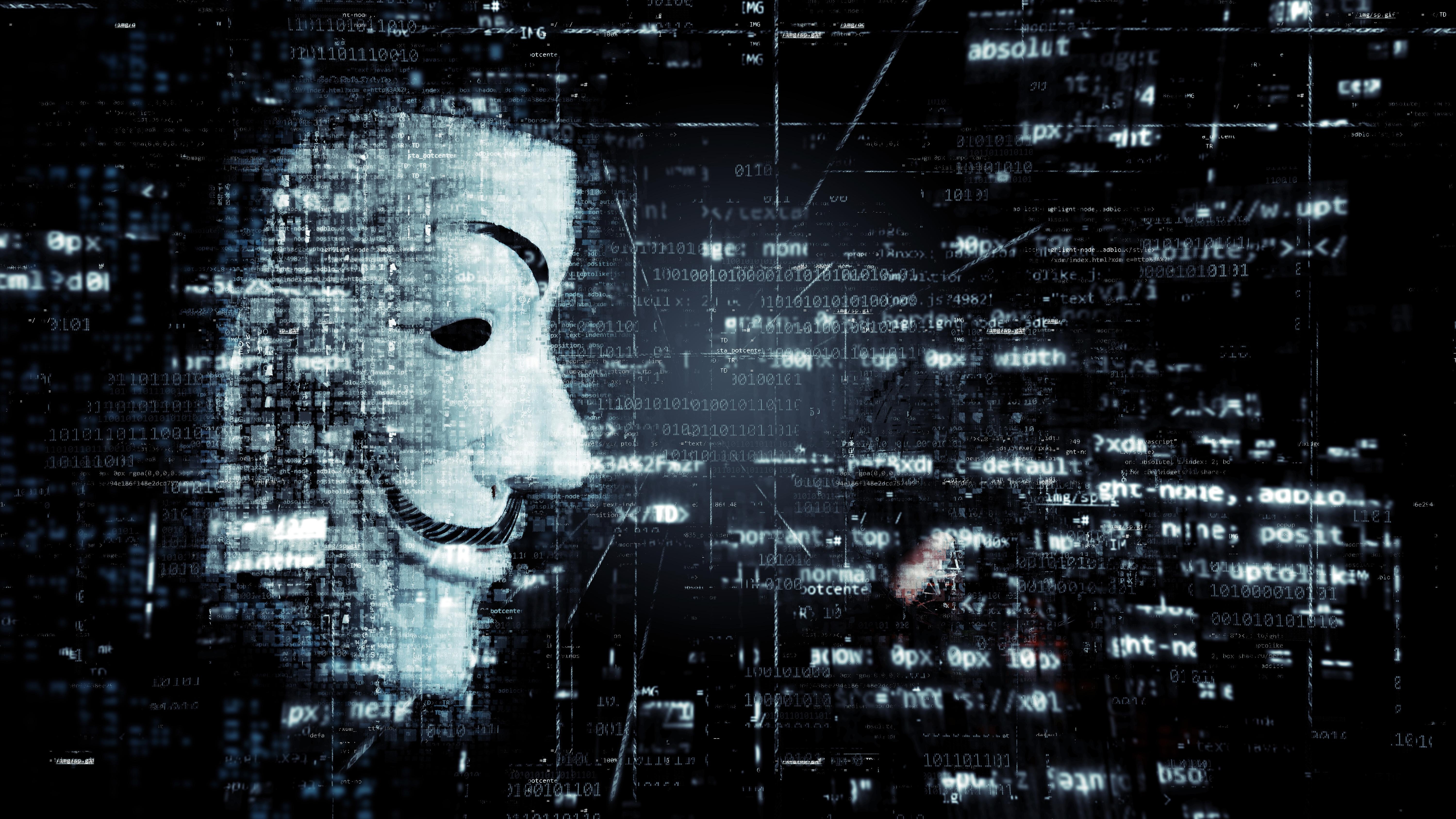 6000x3380 Anonymous Hacker Mask 5K Wallpaper, Desktop