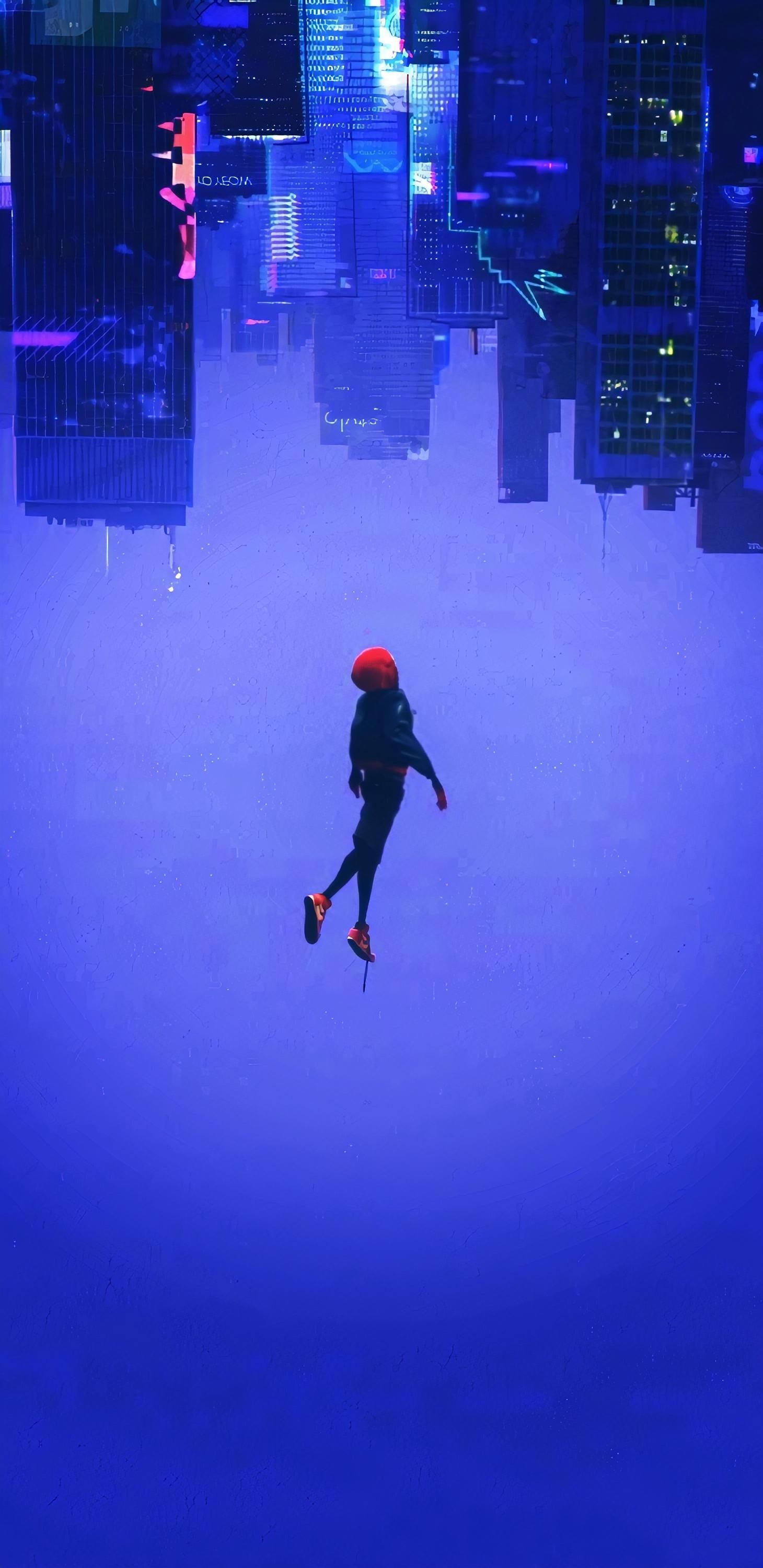 1460x3000 Miles Morales Falling Wallpaper Free Miles Morales Falling Background, Phone