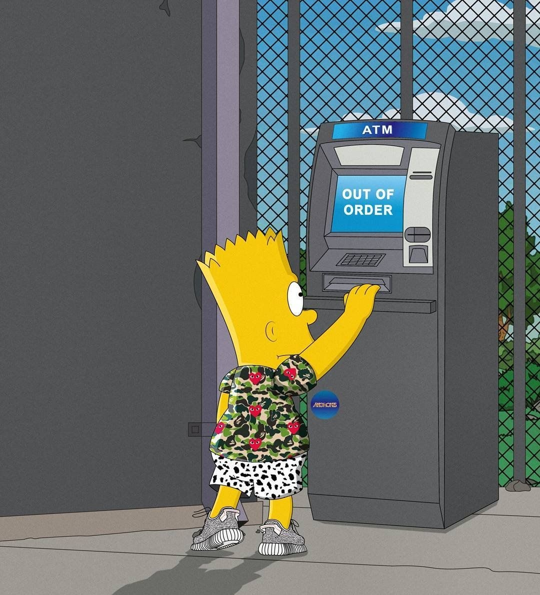 1080x1190 Bart Simpson Gangster Wallpaper, Phone