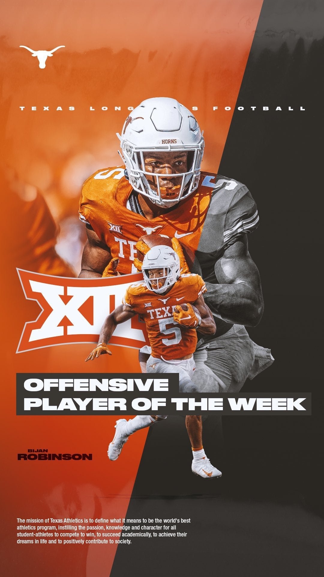 1080x1920 Bijan Robinson named Big 12 Offensive Player of the Week, Phone