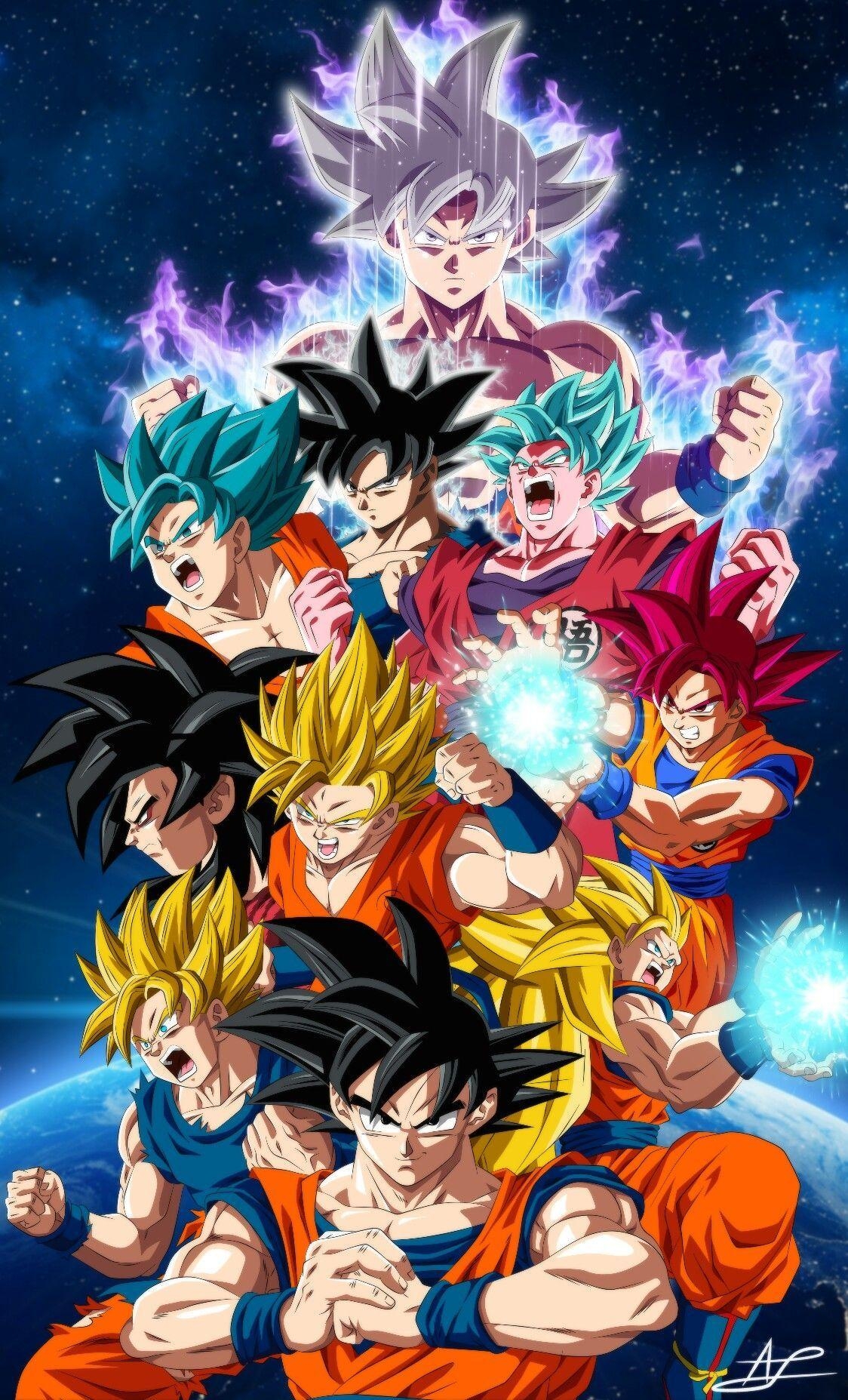 1130x1860 Son Goku all forms Wallpaper. Dragon Ball. Son goku, Phone