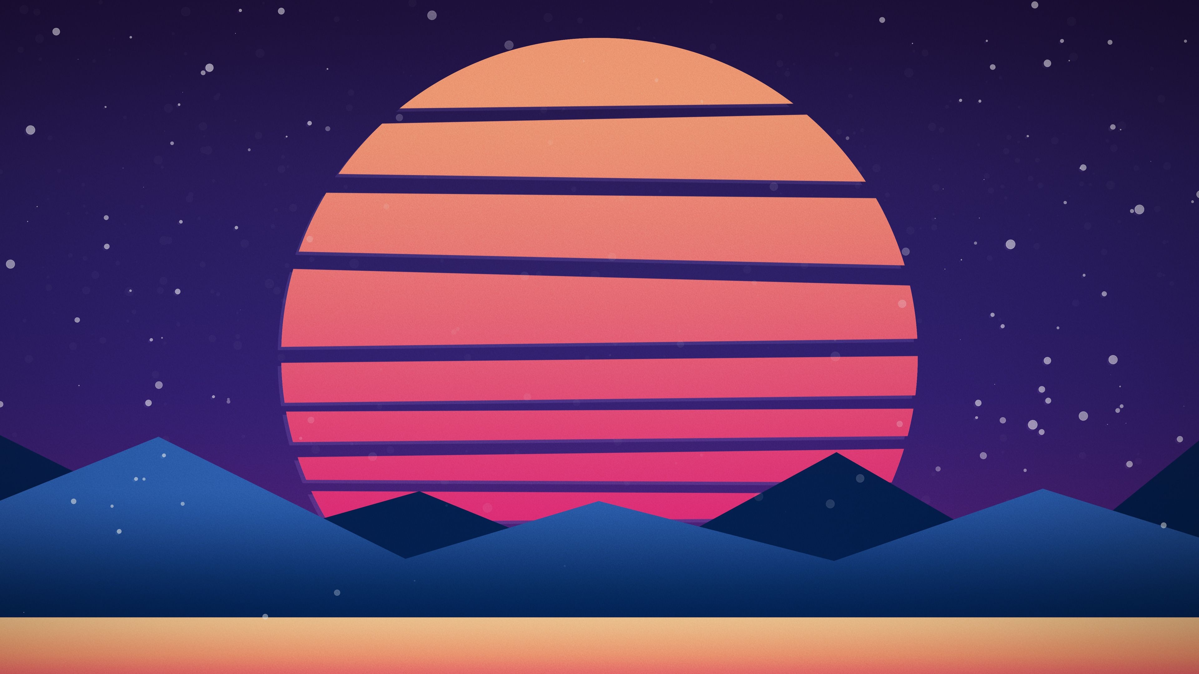 3840x2160 Retro Sunset Wallpaper, Desktop