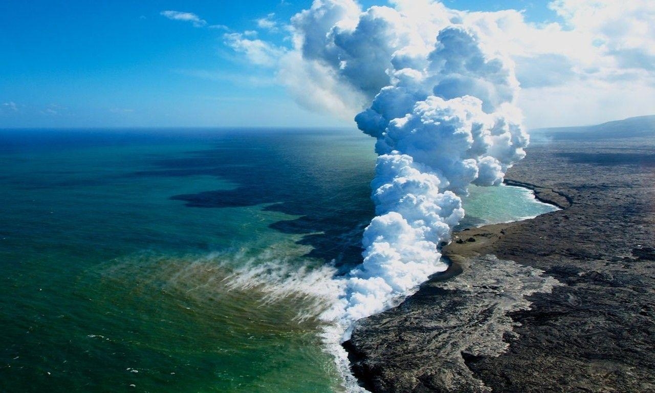 1280x770 Bay Ocean Plateau Cloud Oceanic Landscape Magma Coast Nature HD, Desktop