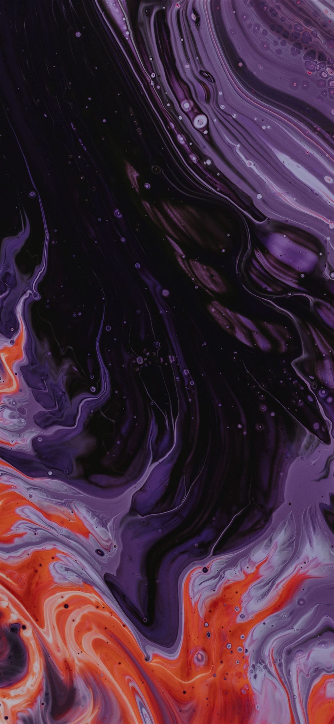 1170x2540 purple black and orange abstract paintin iPhone 12 Wallpaper Free Download, Phone