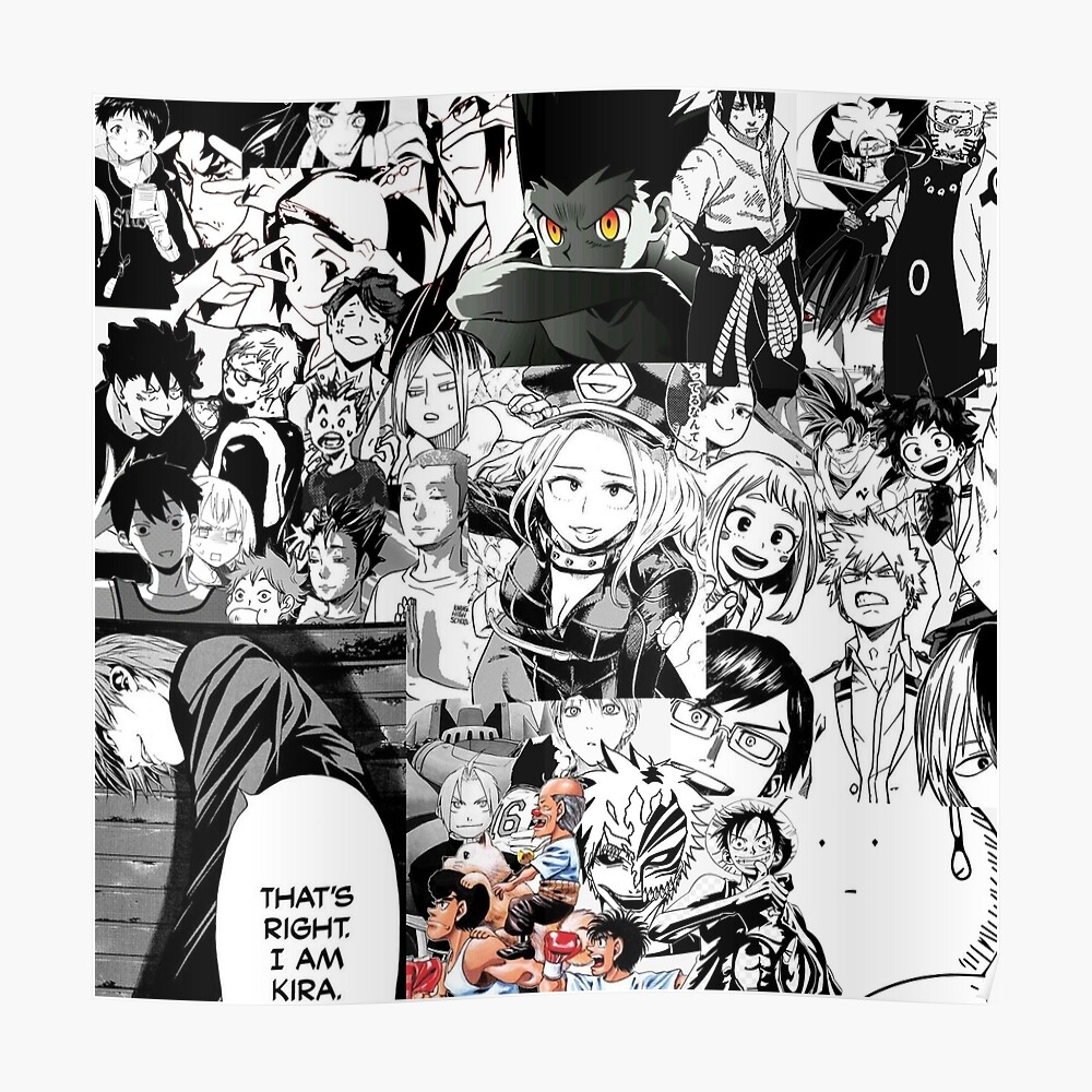 1000x1000 anime collage wallpaper room aesthetic Sticker, Phone