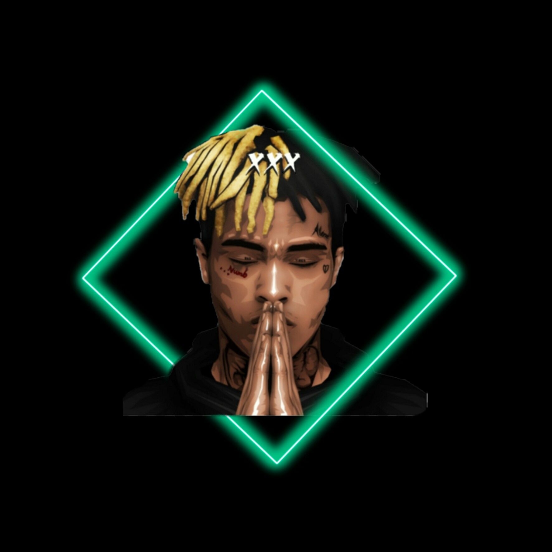 1780x1780 freetoedit XXXTentacion black singer wallpaper music, Phone