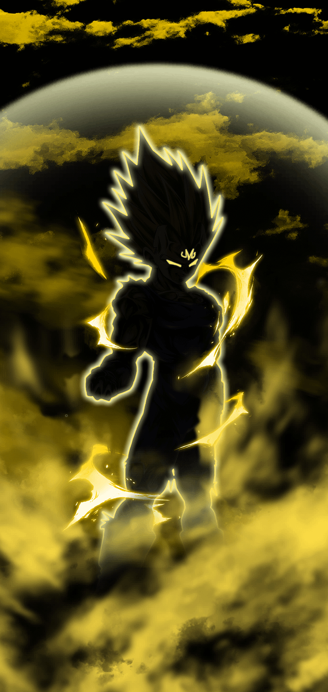 640x1360 Majin Vegeta Minimalist linework, Phone