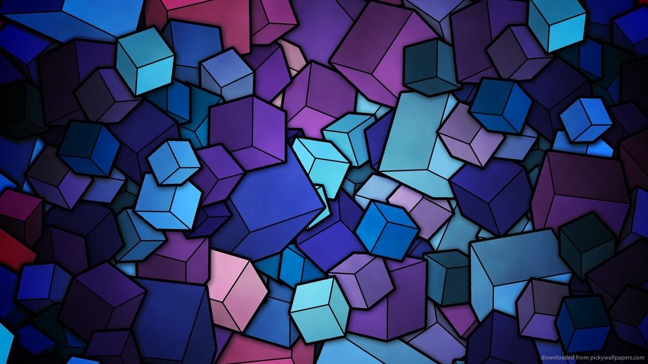 1280x720 Download Download  Blue Cubes Wallpaper [], Desktop