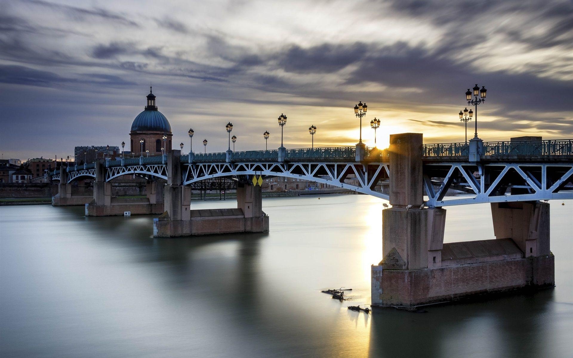 1920x1200 Wallpaper Toulouse, France, bridge, river  HD Picture, Image, Desktop