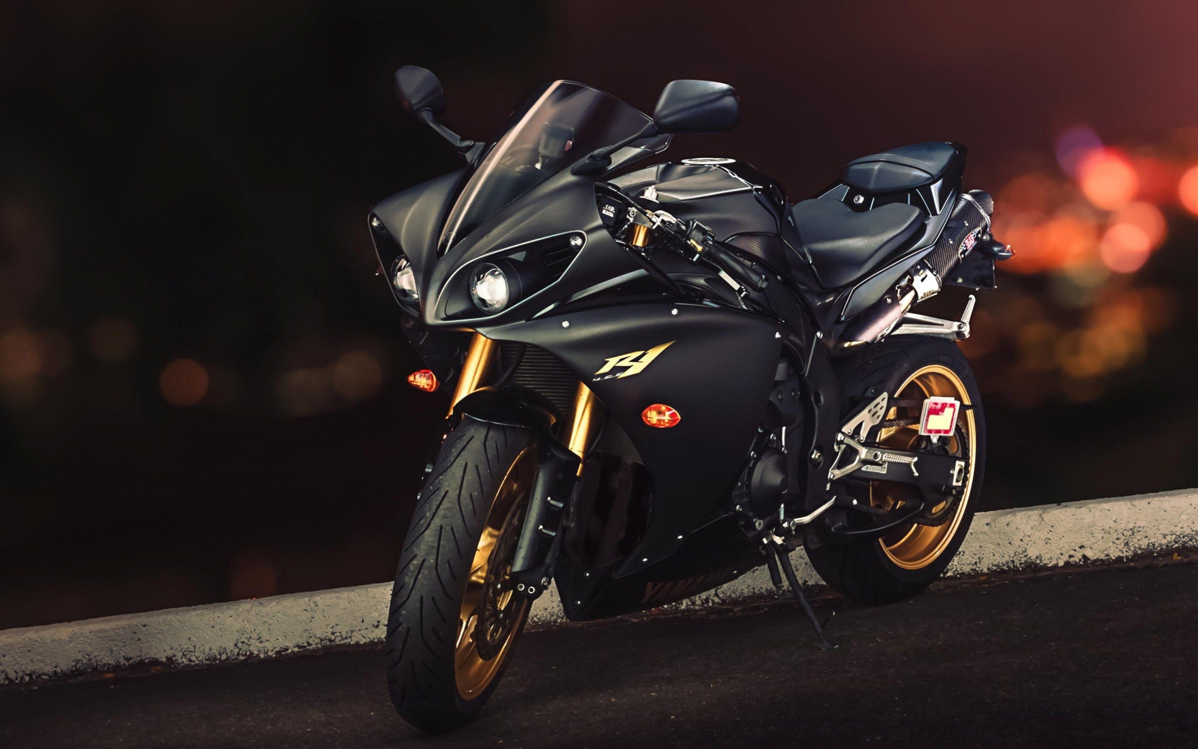 3840x2400 yamaha yzf r1 sport bike black gold wallpaper. ololoshenka, Desktop