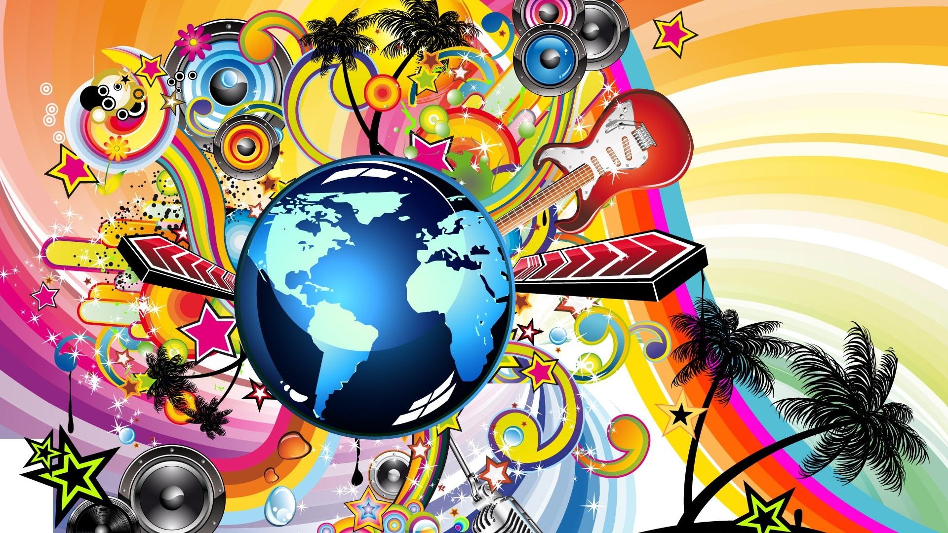 1920x1080 Wallpaper Colorful Vector music elements 1920x1200 HD Picture, Image, Desktop