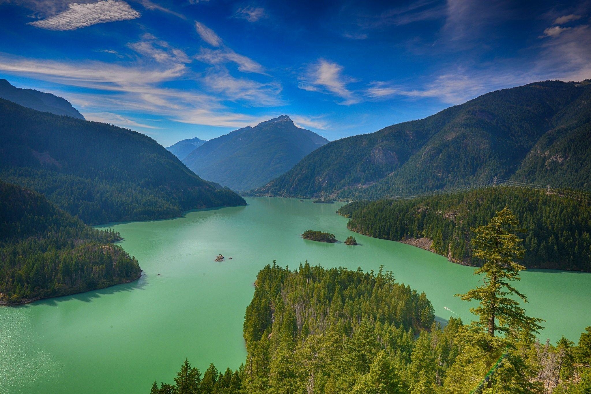 2050x1370 Washington State, forest, mountain, lake, blue, green, summer, Desktop